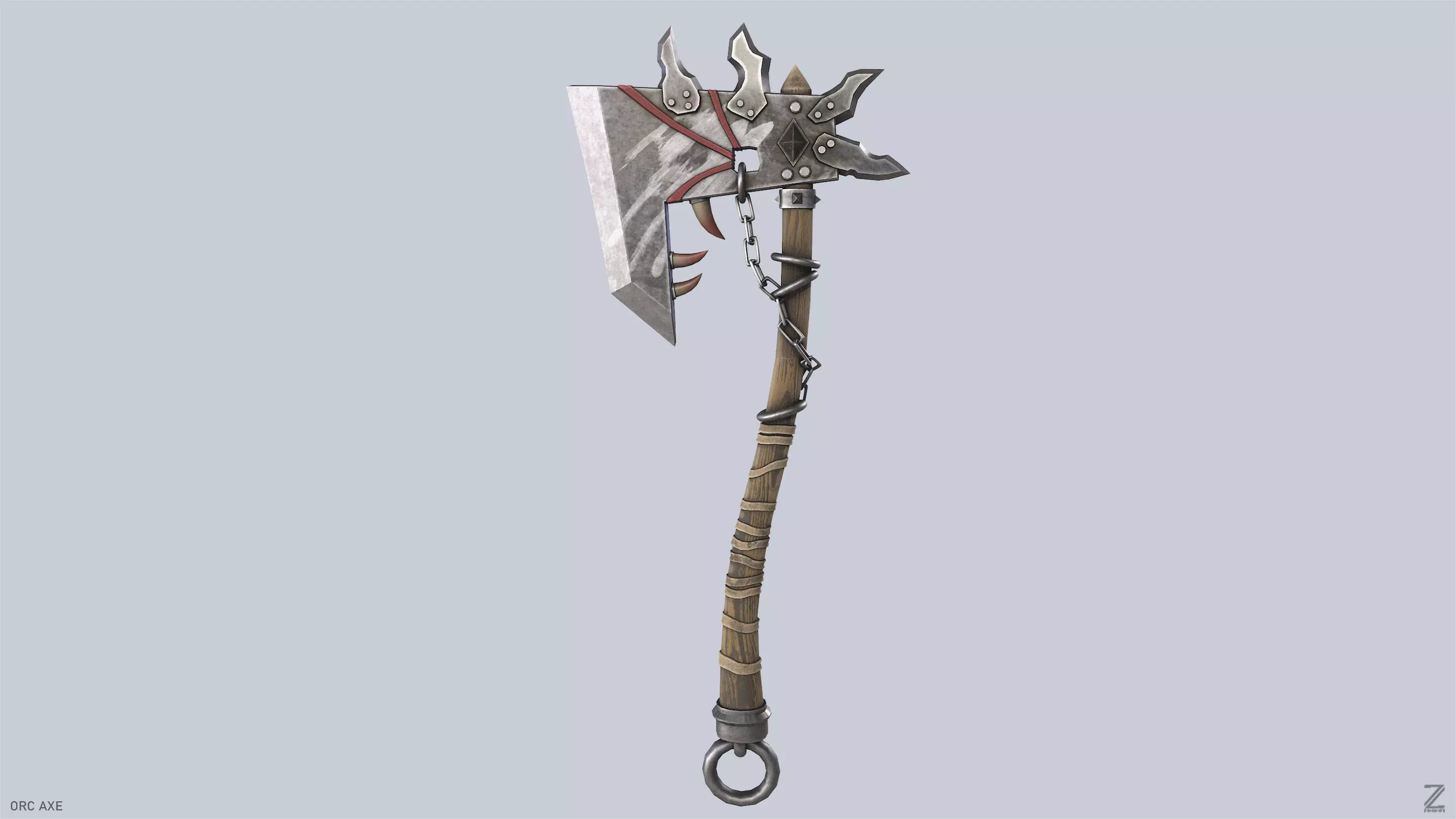 Orc axe Low-poly 3D model_4