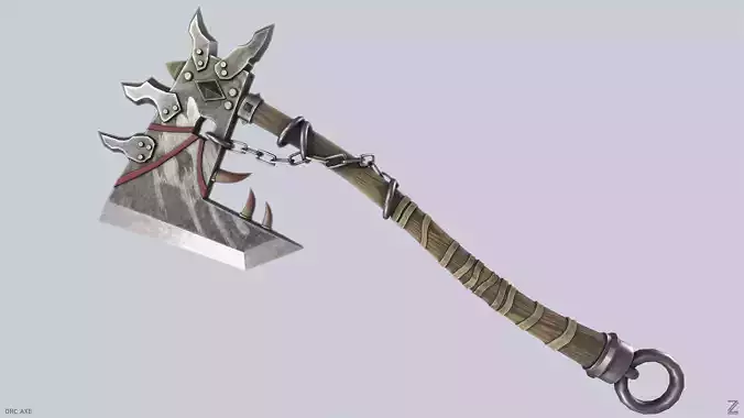 Orc axe Low-poly 3D model