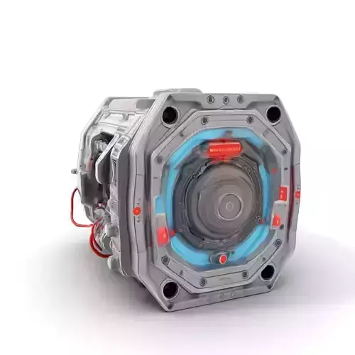 Futuristic SciFi Engine Model Pack with LED Accents Low-poly 3D model