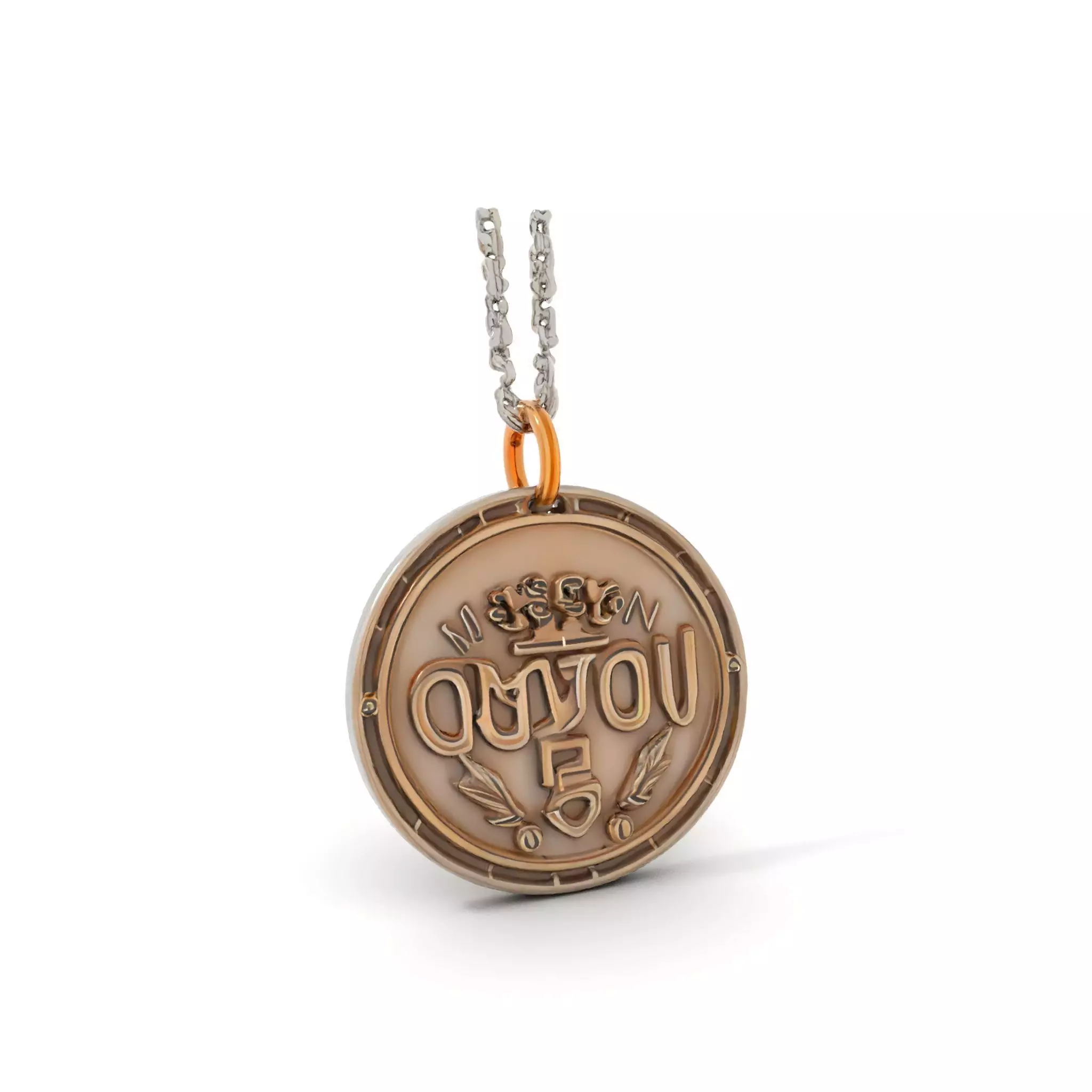 Orion Mission Medal model pack with detailed chain Low-poly 3D model_0