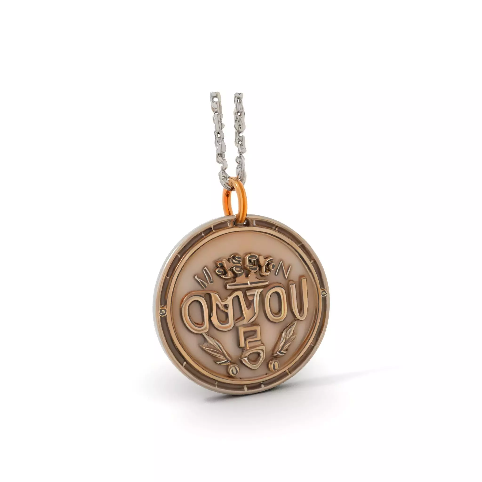 Orion Mission Medal model pack with detailed chain Low-poly 3D model_7