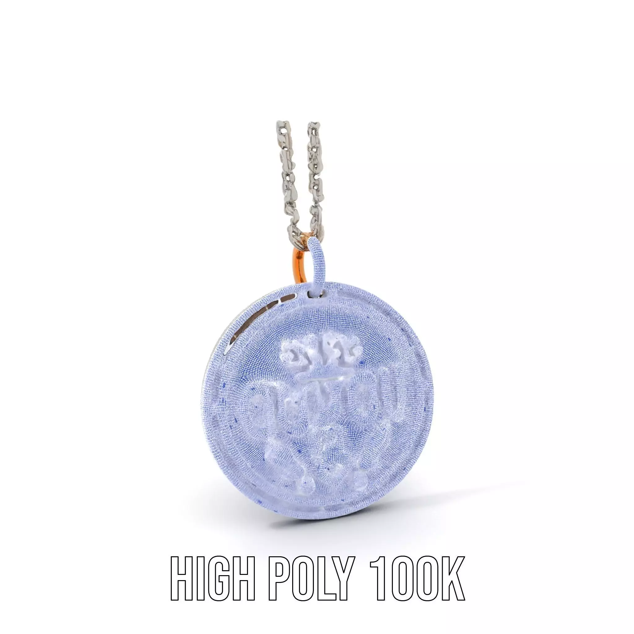 Orion Mission Medal model pack with detailed chain Low-poly 3D model_5