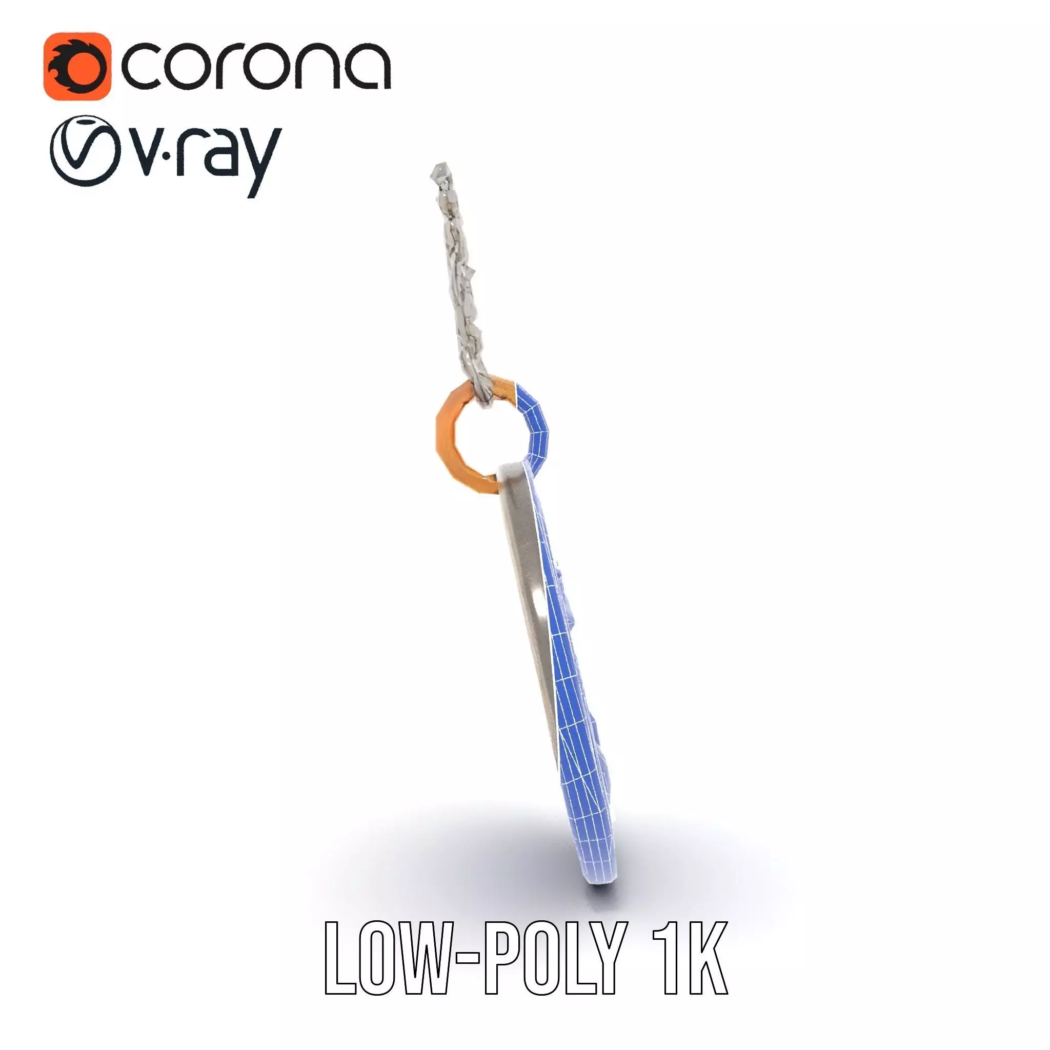 Orion Mission Medal model pack with detailed chain Low-poly 3D model_32