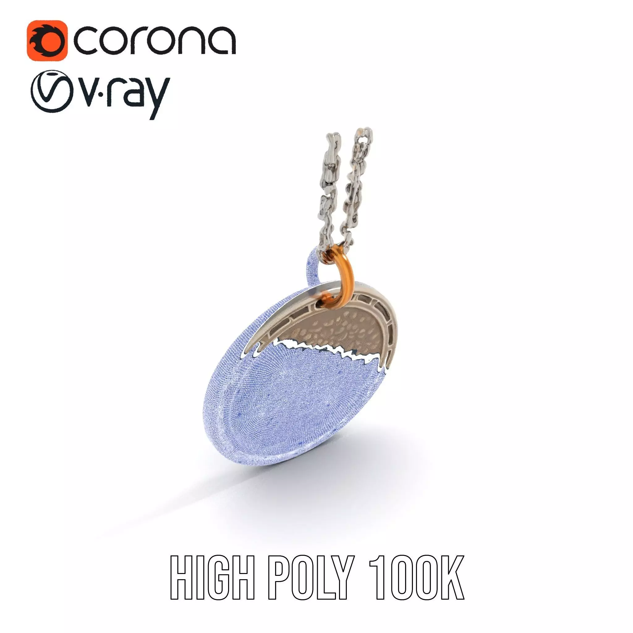 Orion Mission Medal model pack with detailed chain Low-poly 3D model_35