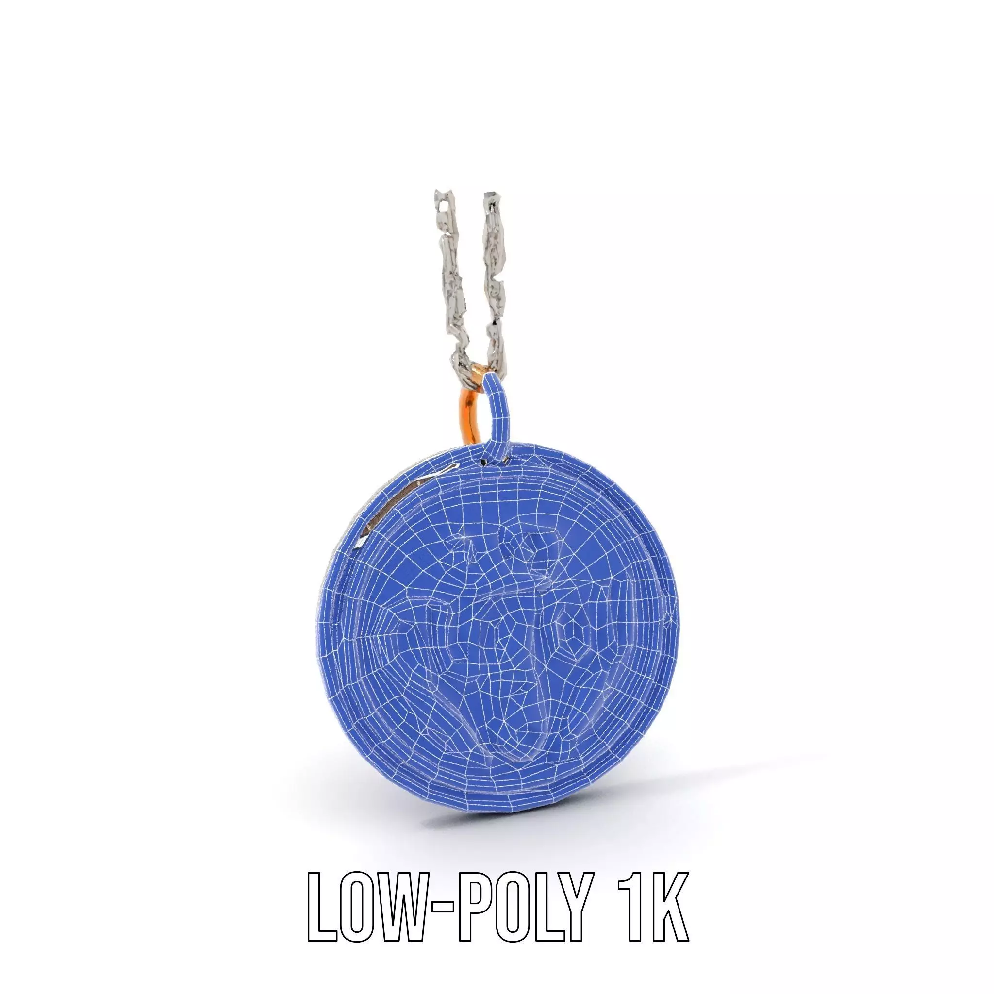 Orion Mission Medal model pack with detailed chain Low-poly 3D model_10