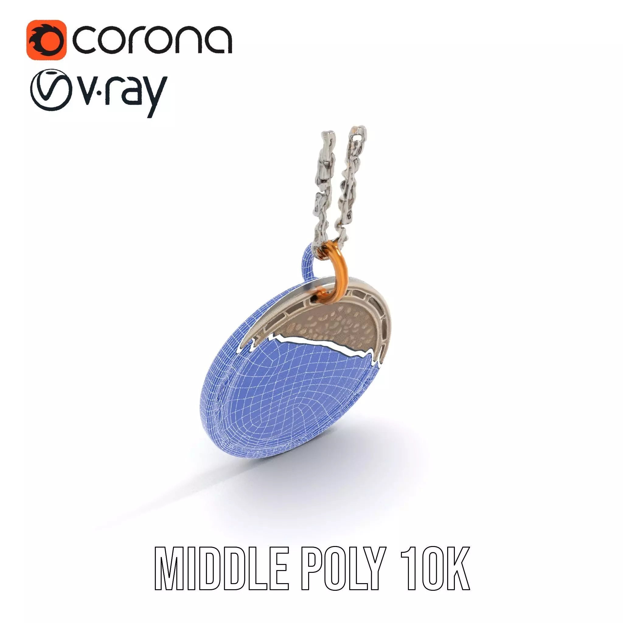 Orion Mission Medal model pack with detailed chain Low-poly 3D model_31