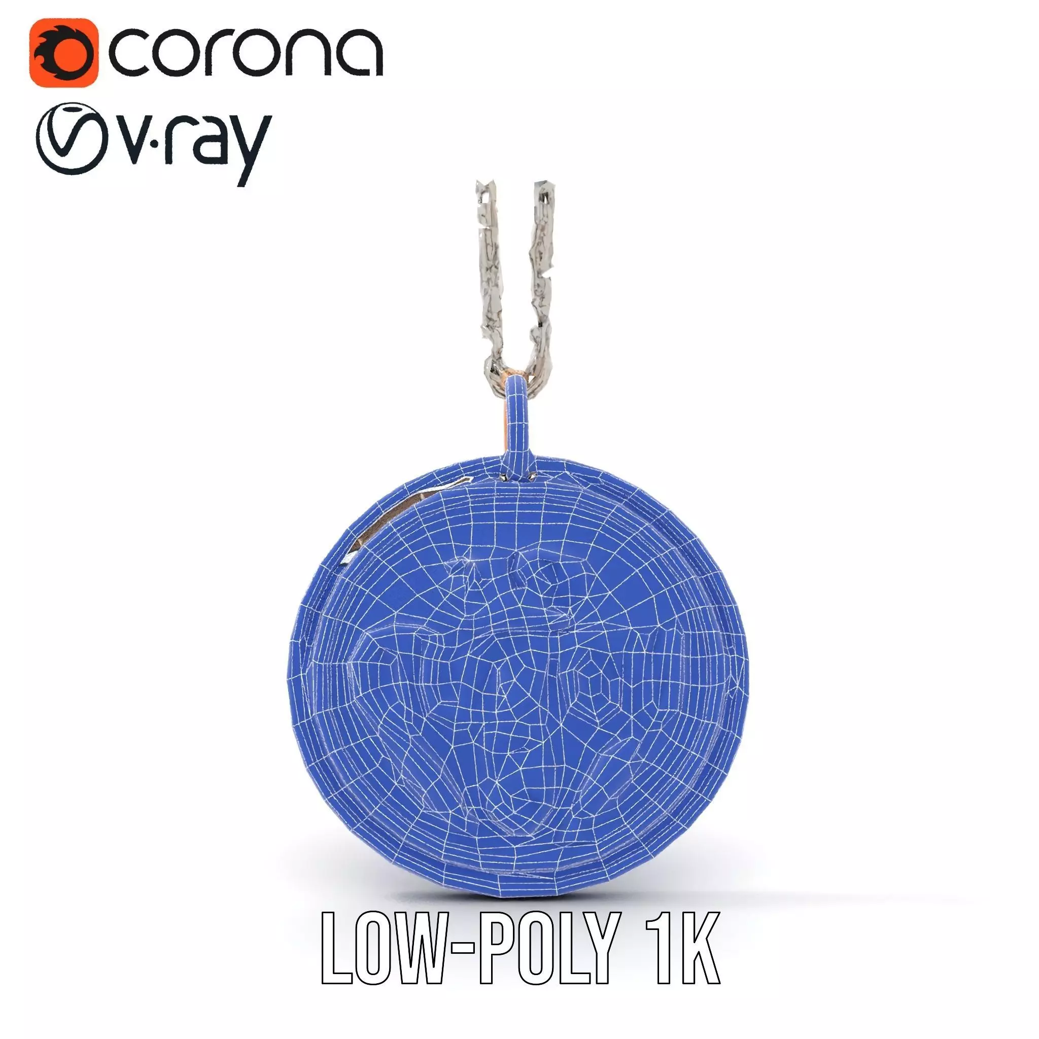 Orion Mission Medal model pack with detailed chain Low-poly 3D model_29