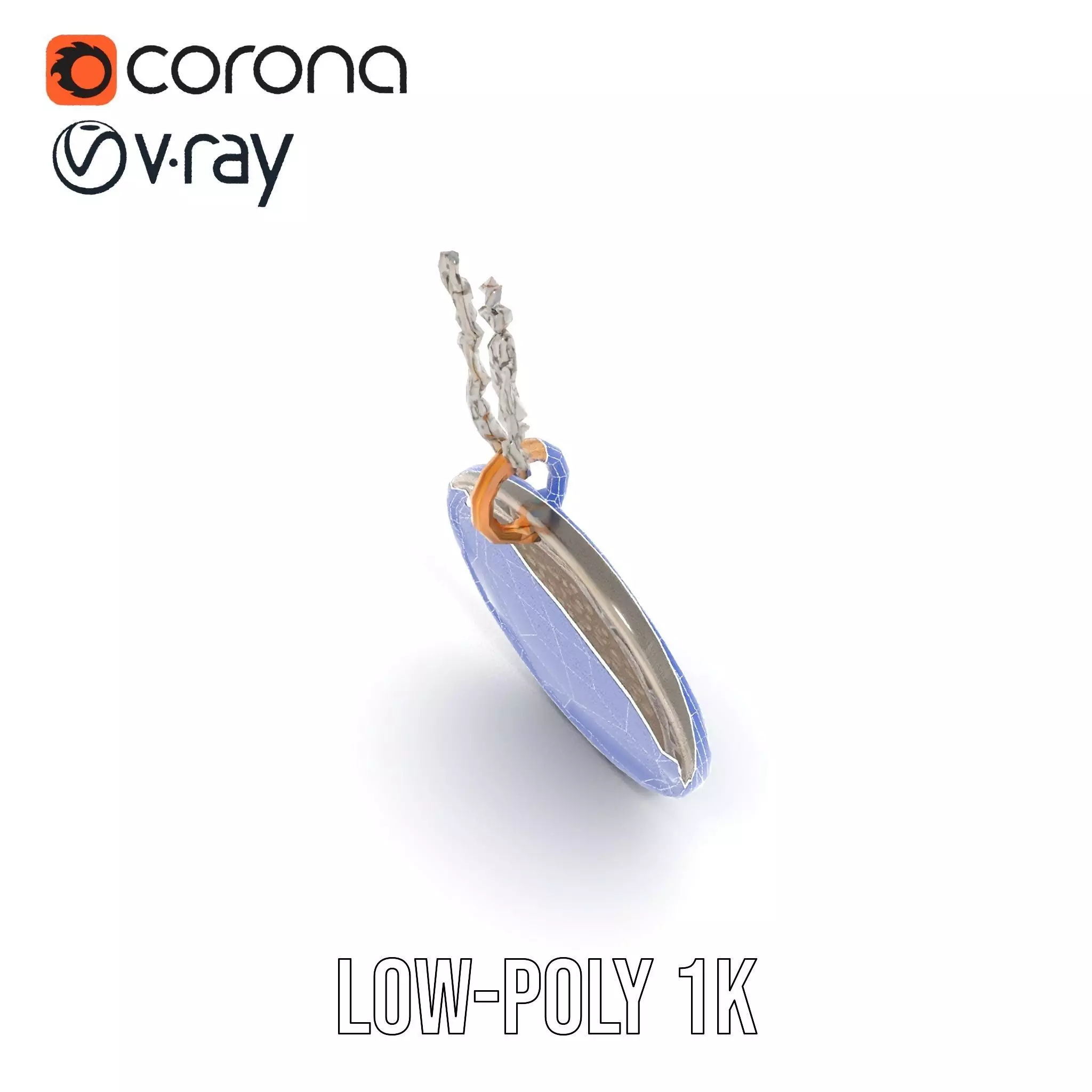 Orion Mission Medal model pack with detailed chain Low-poly 3D model_26