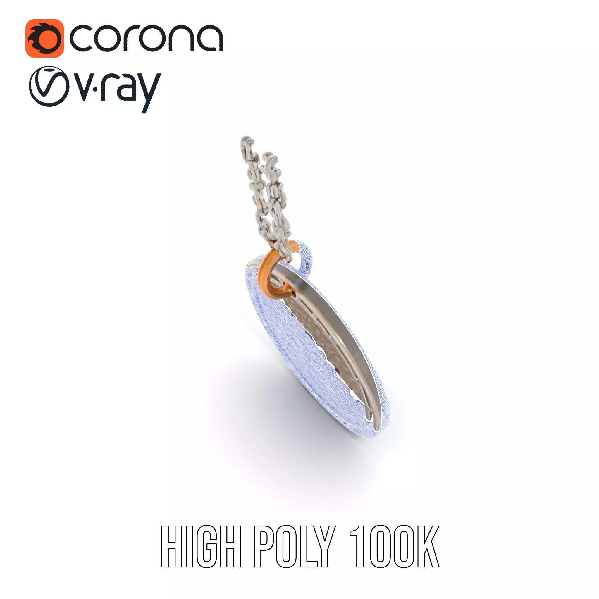 Orion Mission Medal model pack with detailed chain Low-poly 3D model_27