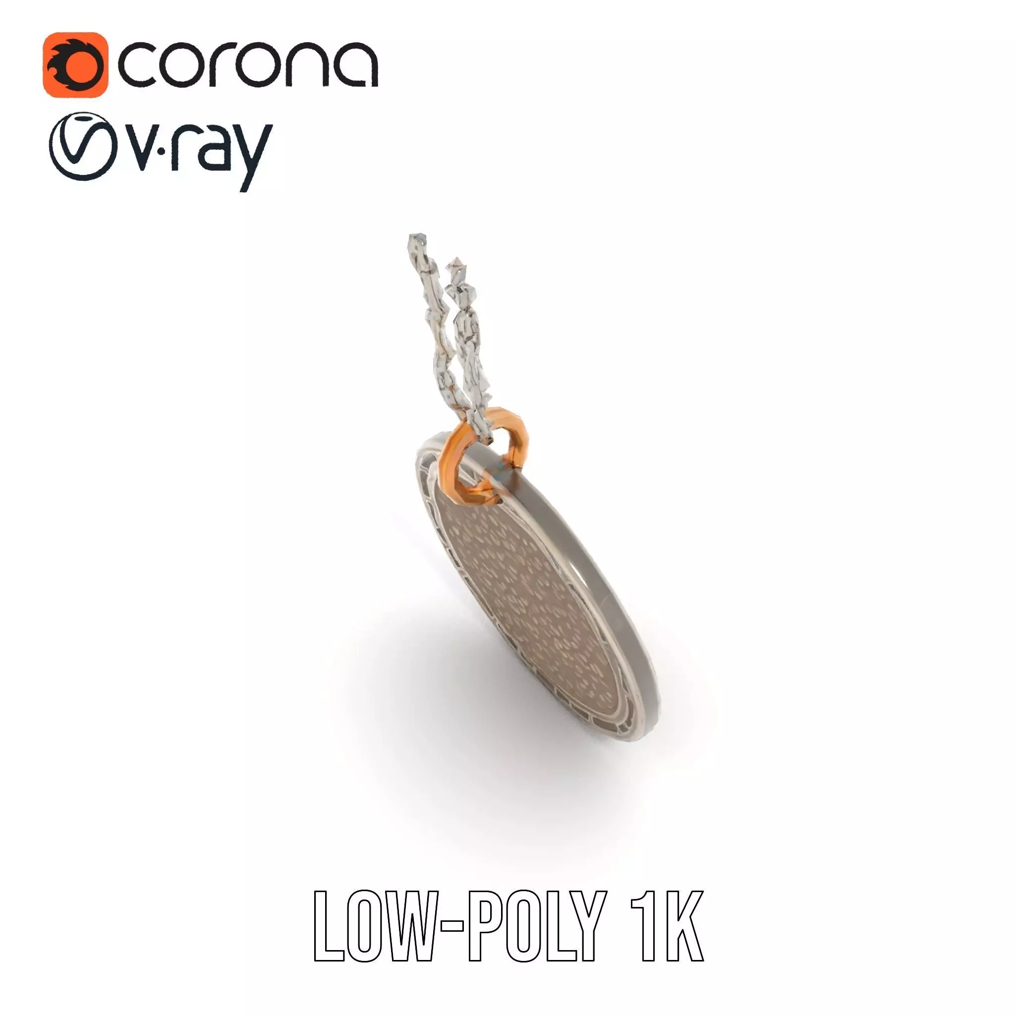 Orion Mission Medal model pack with detailed chain Low-poly 3D model_13