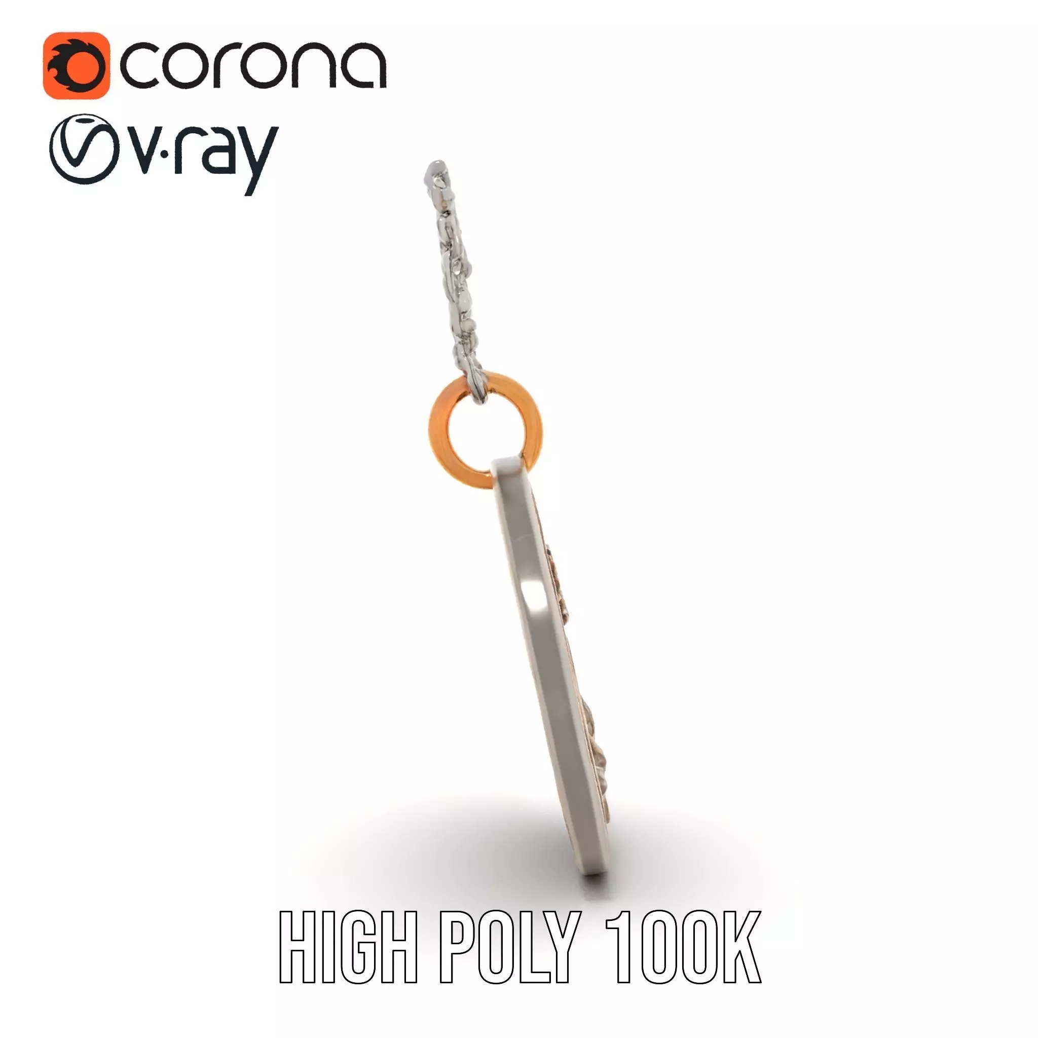 Orion Mission Medal model pack with detailed chain Low-poly 3D model_34