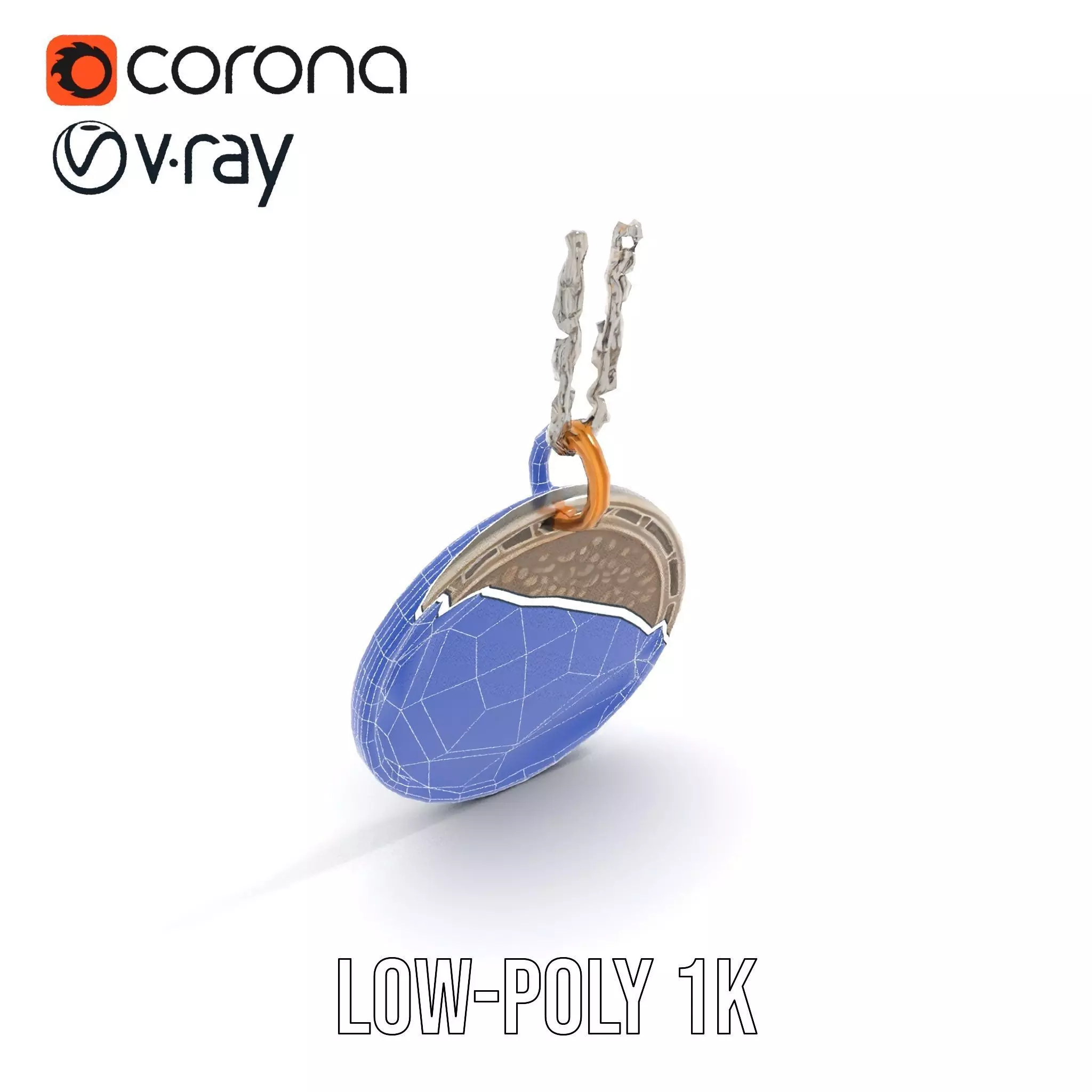 Orion Mission Medal model pack with detailed chain Low-poly 3D model_21