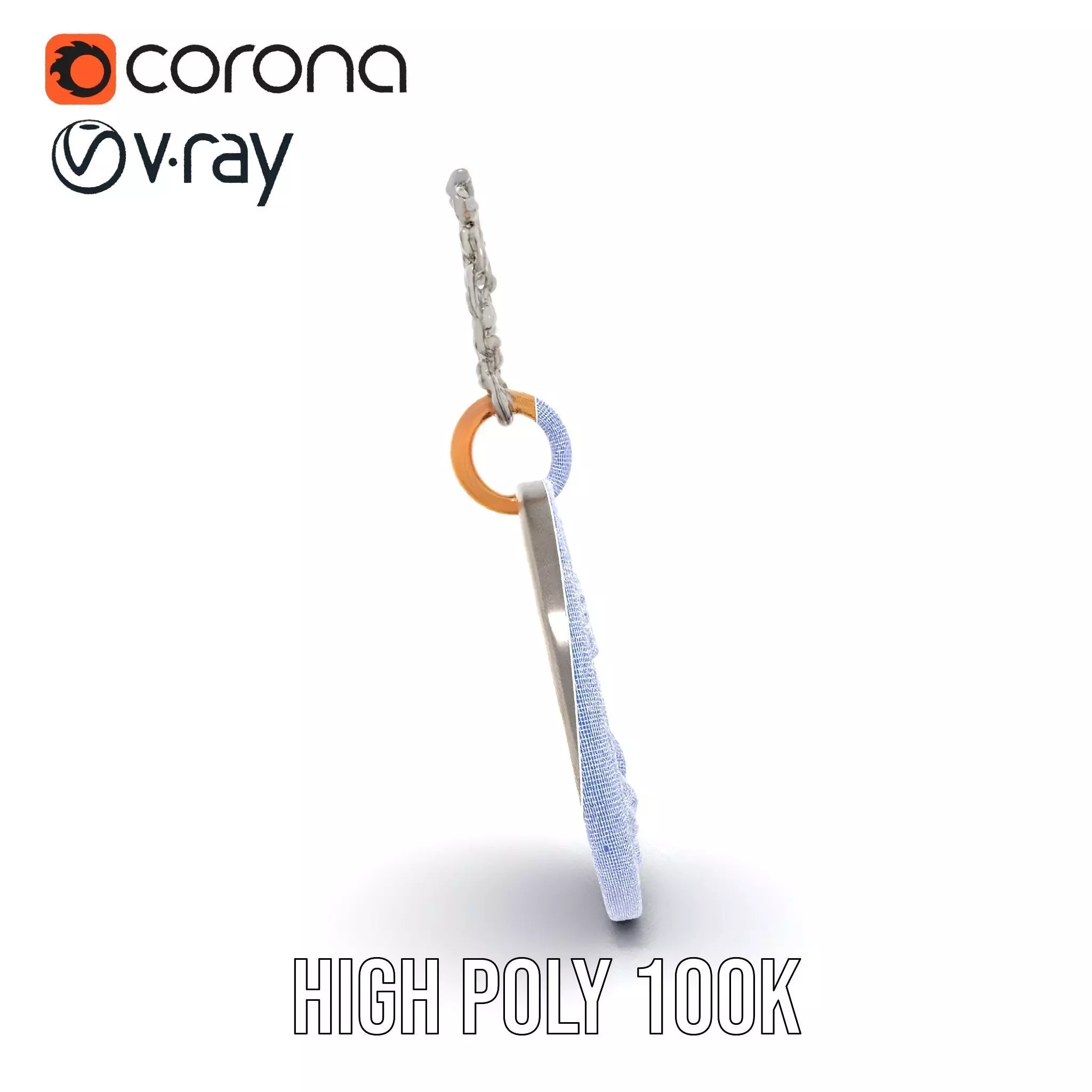 Orion Mission Medal model pack with detailed chain Low-poly 3D model_33