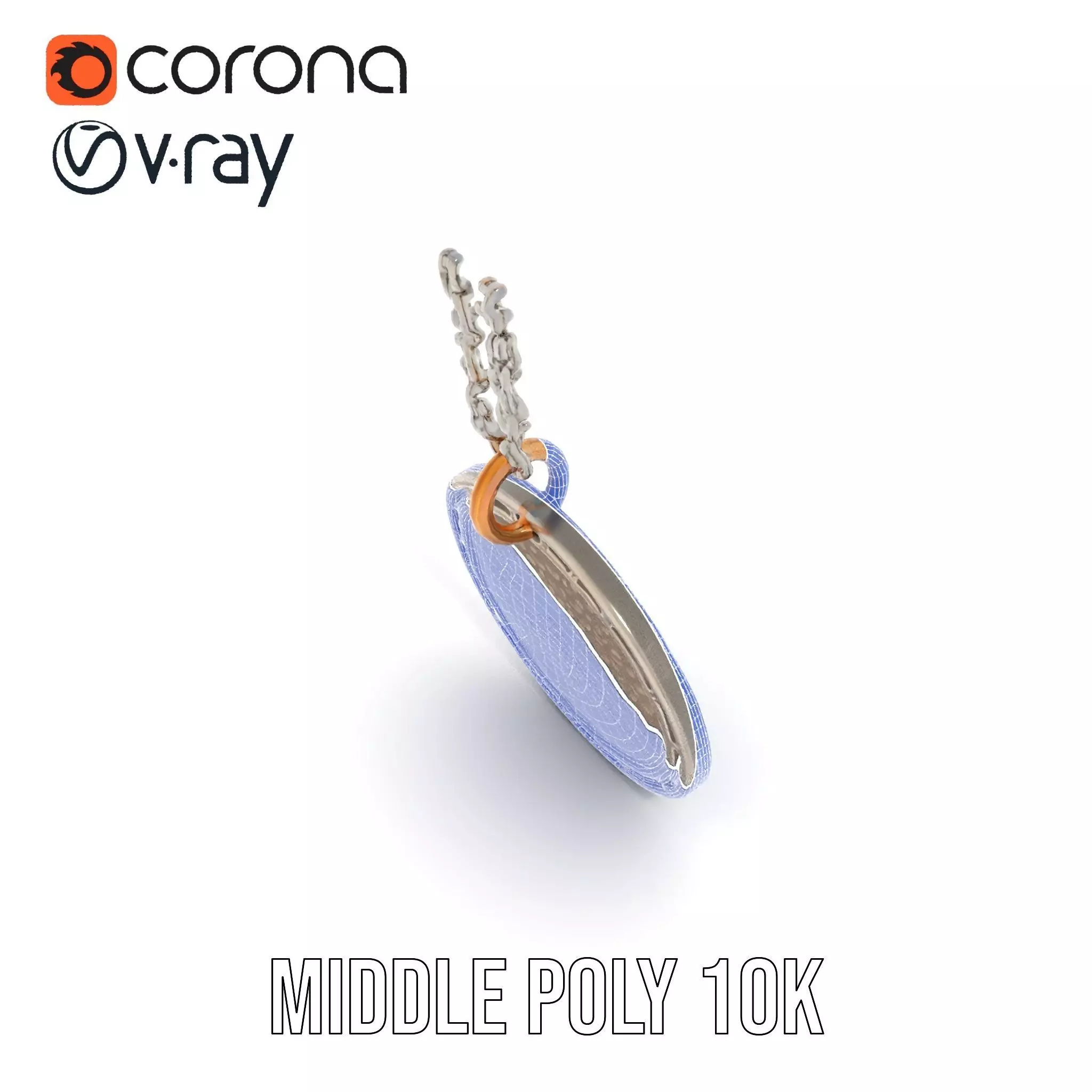 Orion Mission Medal model pack with detailed chain Low-poly 3D model_28