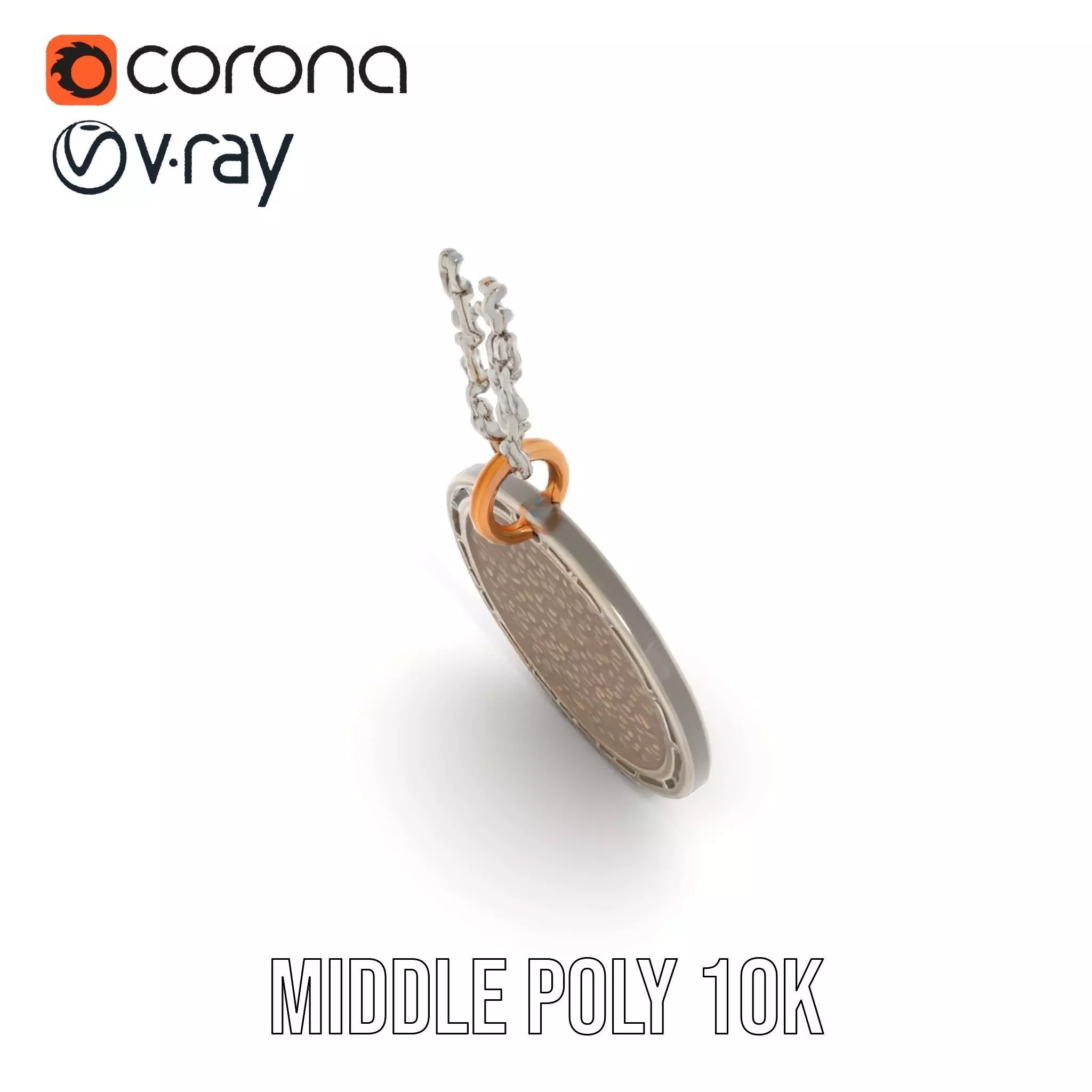 Orion Mission Medal model pack with detailed chain Low-poly 3D model_22