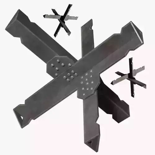 Mititary Anti Tank Hedgehogs Series Metal Fortress Obstacle 3D model