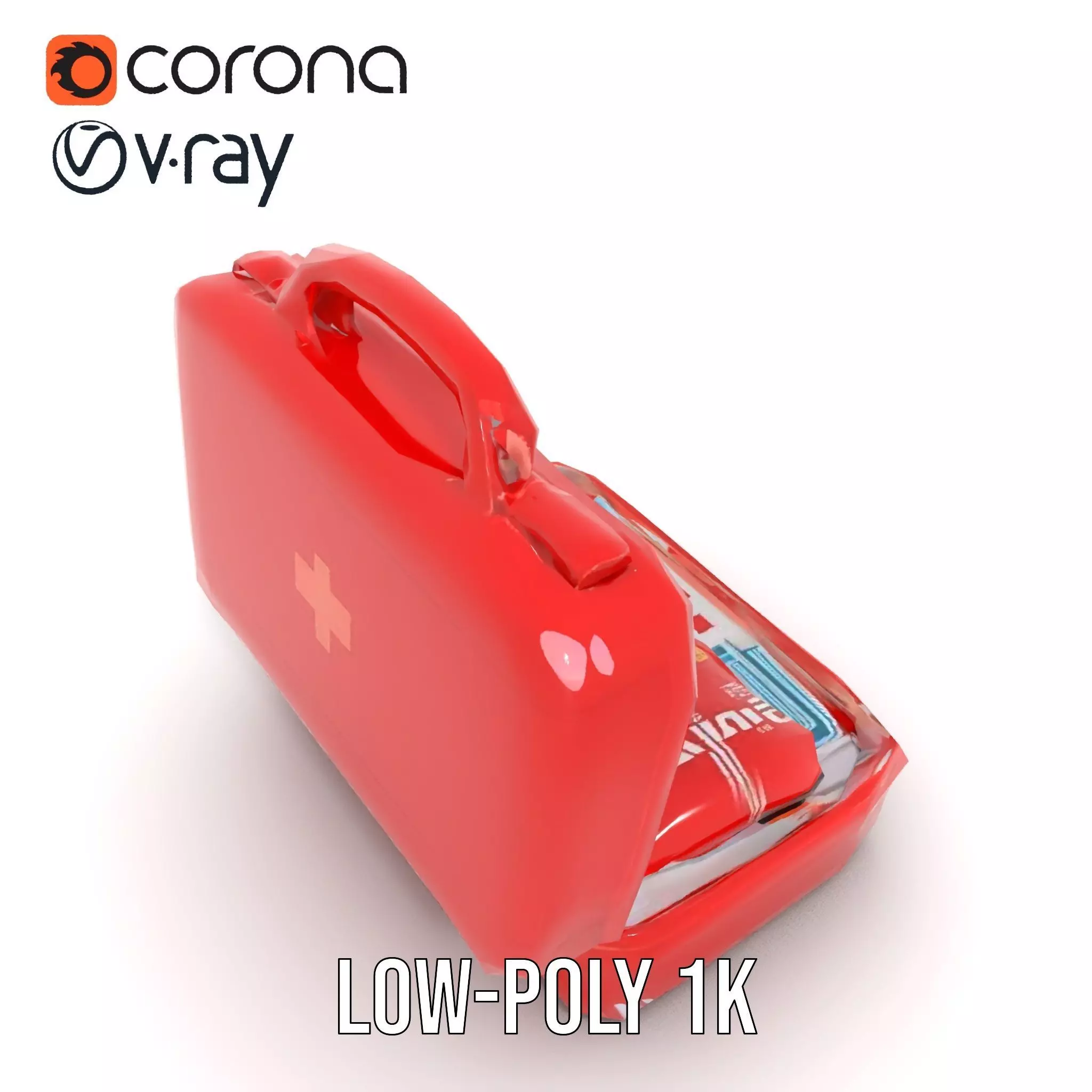 Emergency First Aid Kit Model Pack Low-poly 3D model_12