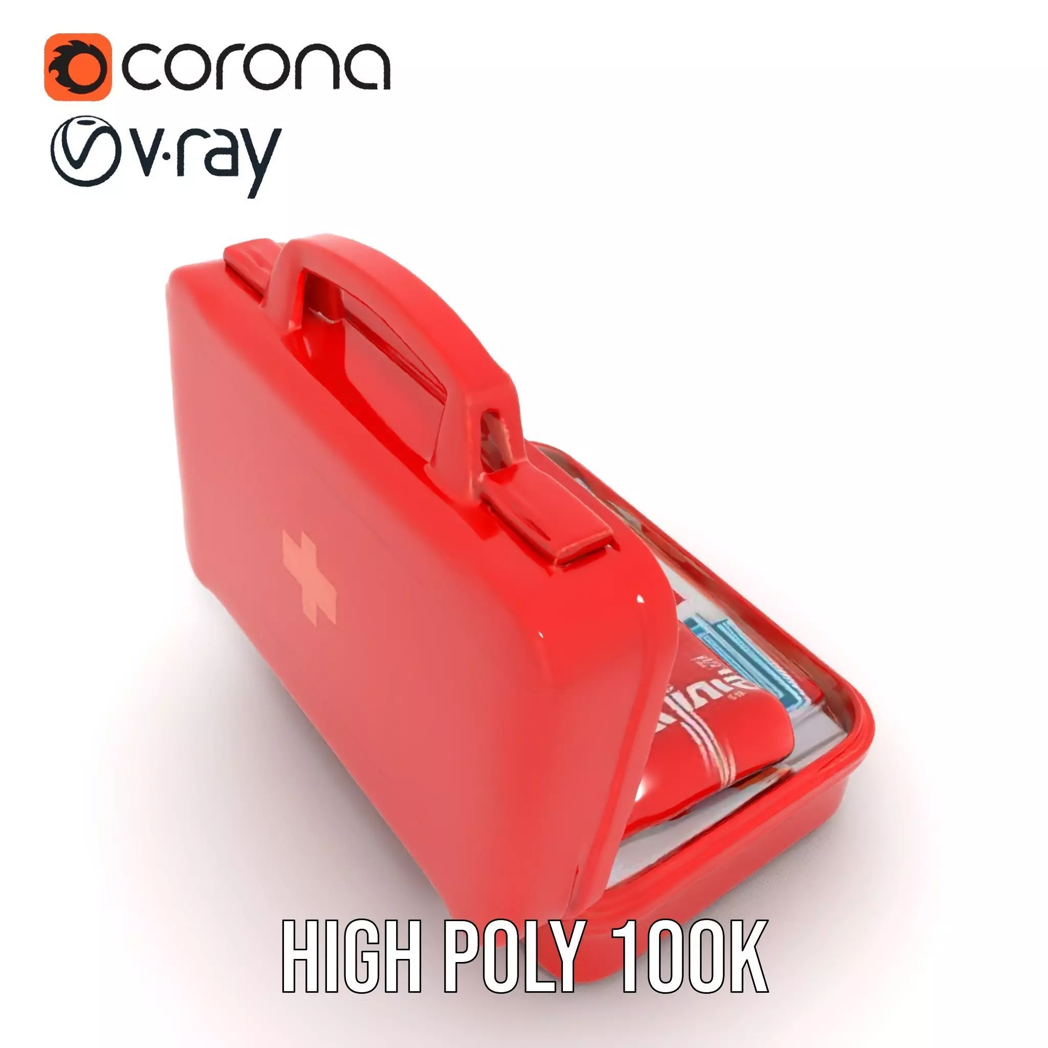 Emergency First Aid Kit Model Pack Low-poly 3D model_25