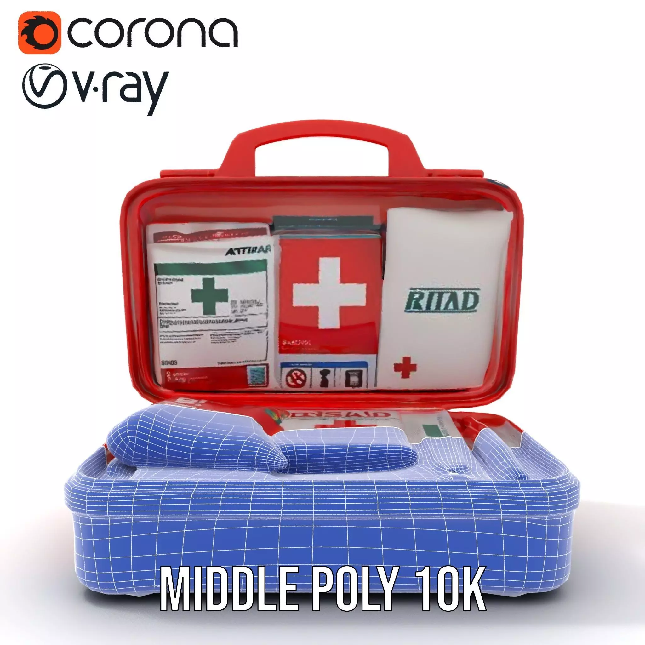 Emergency First Aid Kit Model Pack Low-poly 3D model_26
