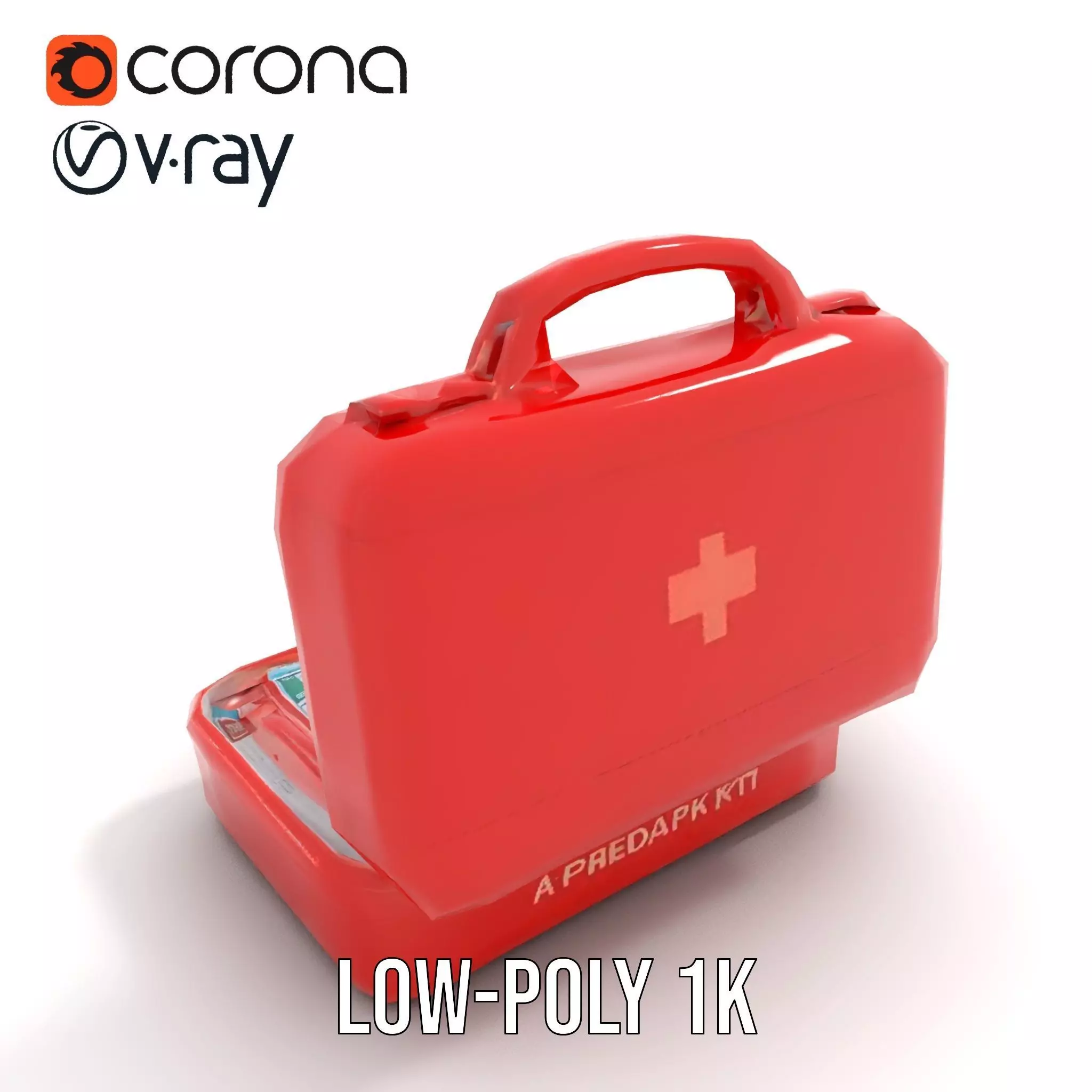 Emergency First Aid Kit Model Pack Low-poly 3D model_9