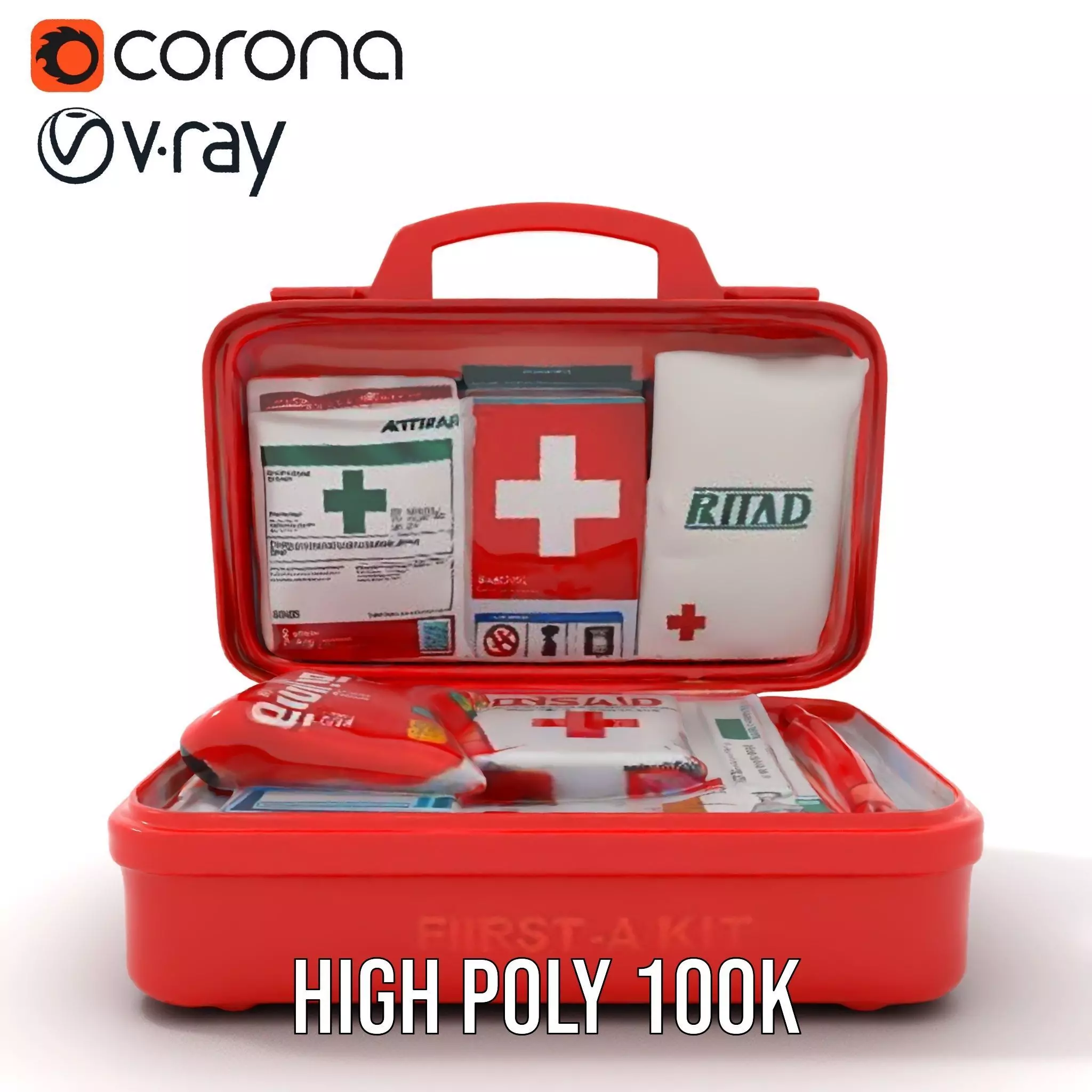 Emergency First Aid Kit Model Pack Low-poly 3D model_28