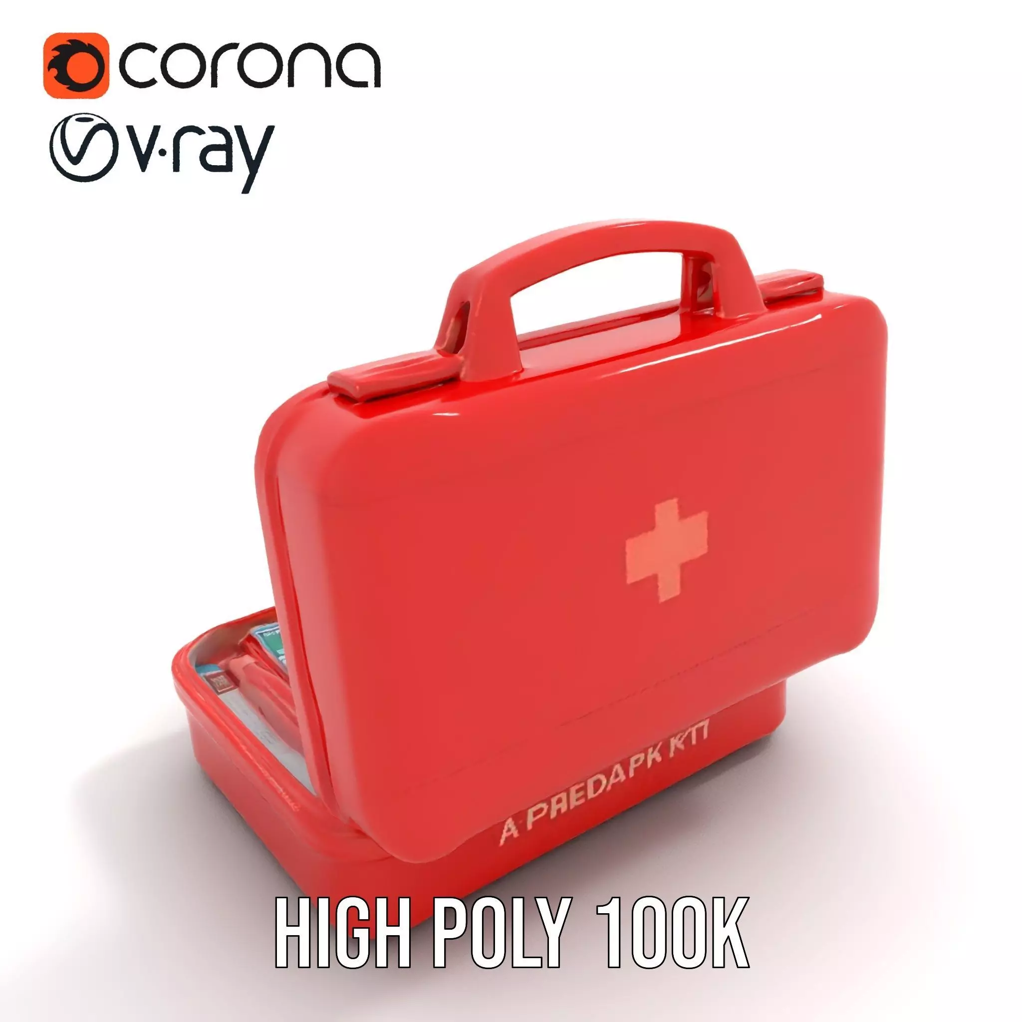 Emergency First Aid Kit Model Pack Low-poly 3D model_19