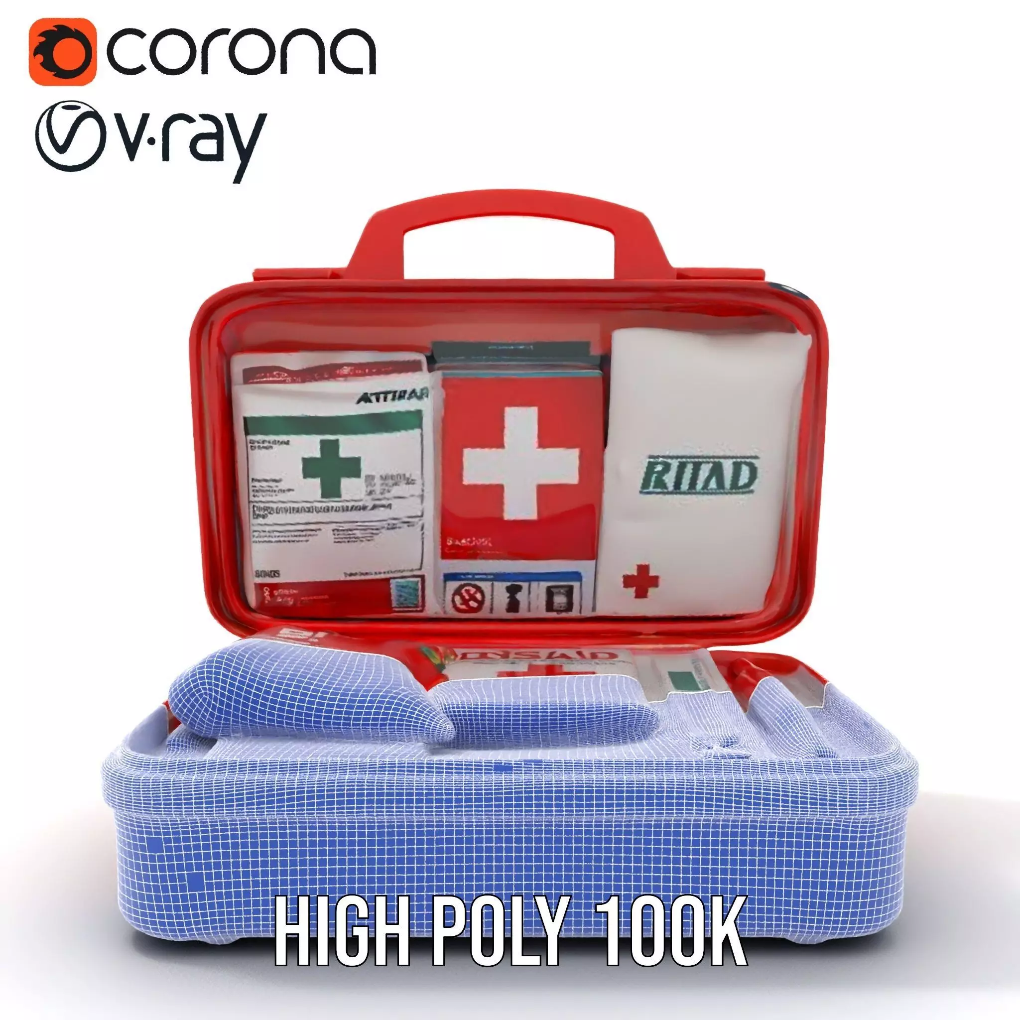 Emergency First Aid Kit Model Pack Low-poly 3D model_34