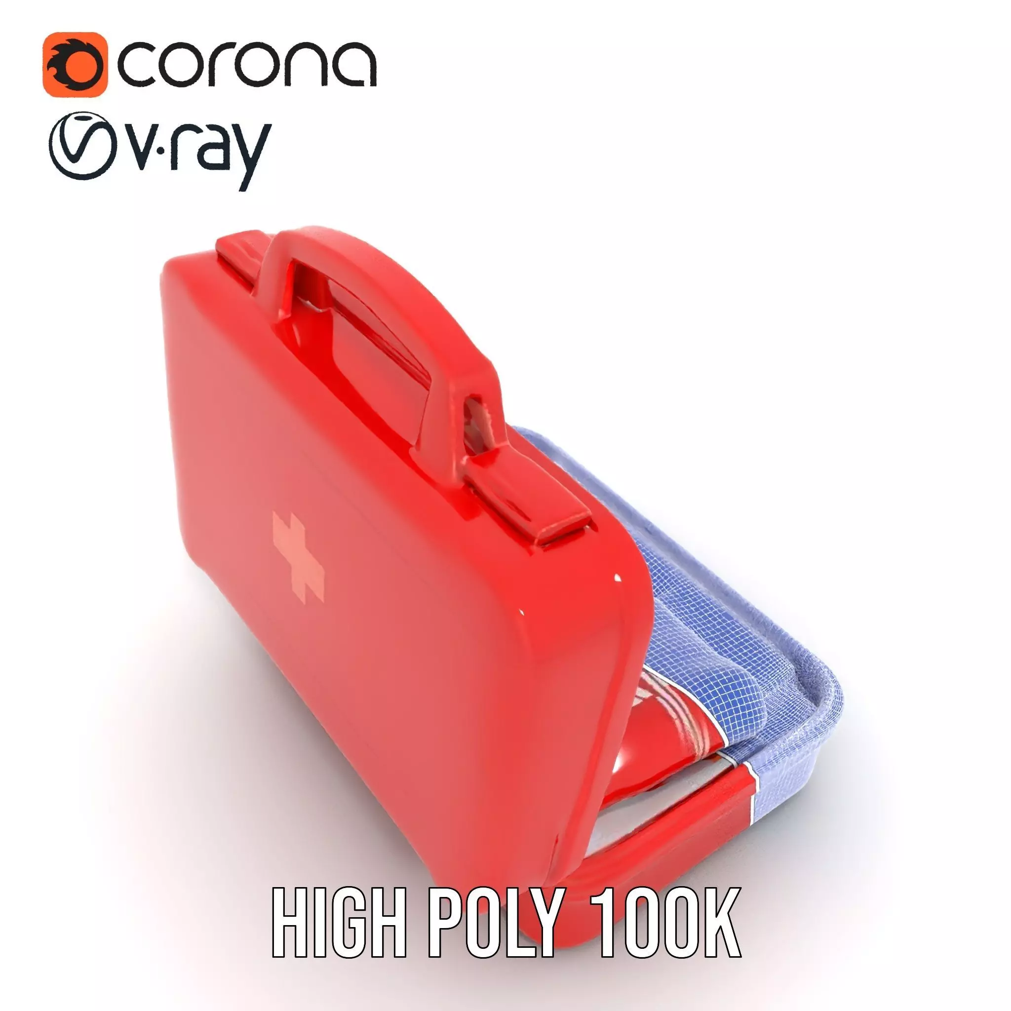 Emergency First Aid Kit Model Pack Low-poly 3D model_32