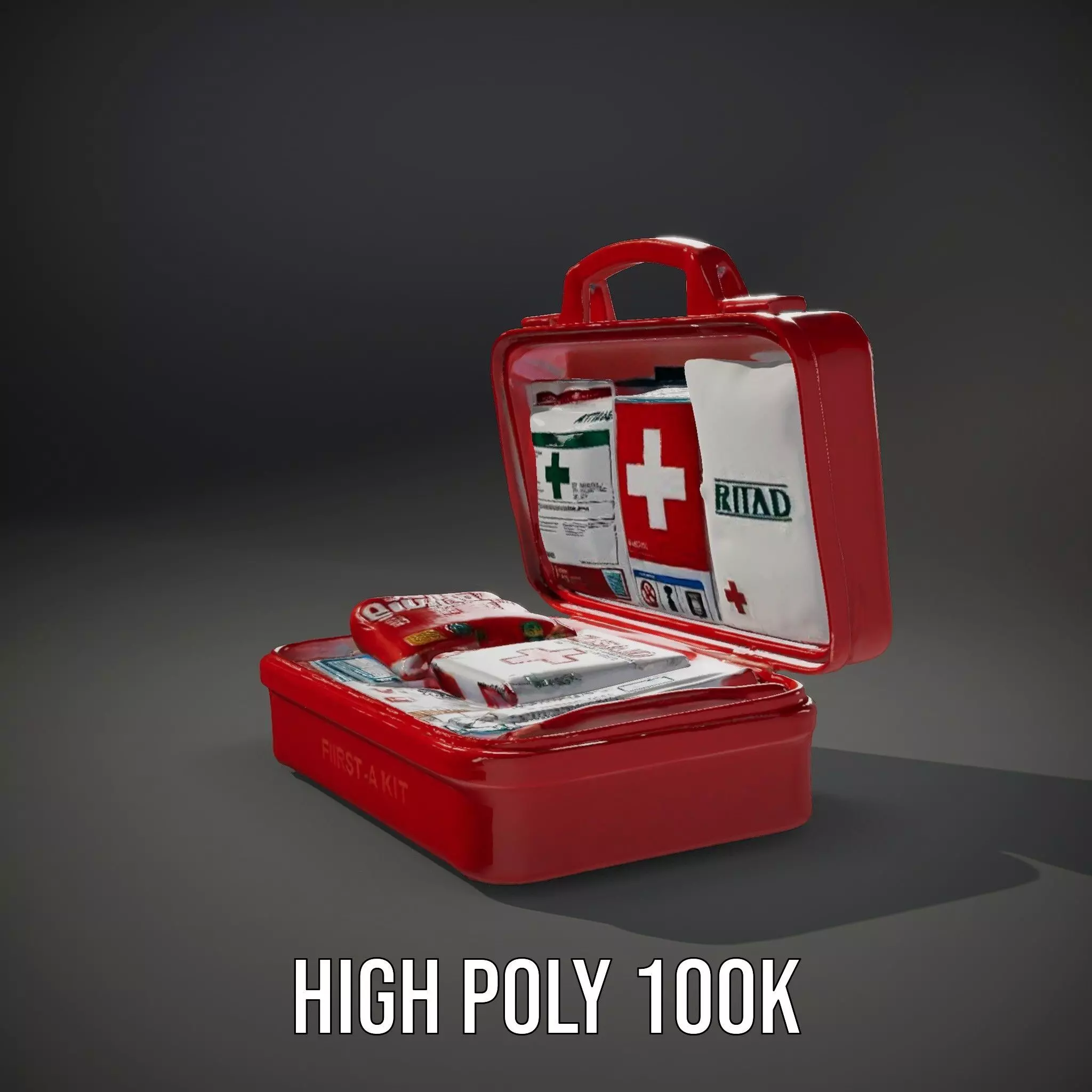 Emergency First Aid Kit Model Pack Low-poly 3D model_8