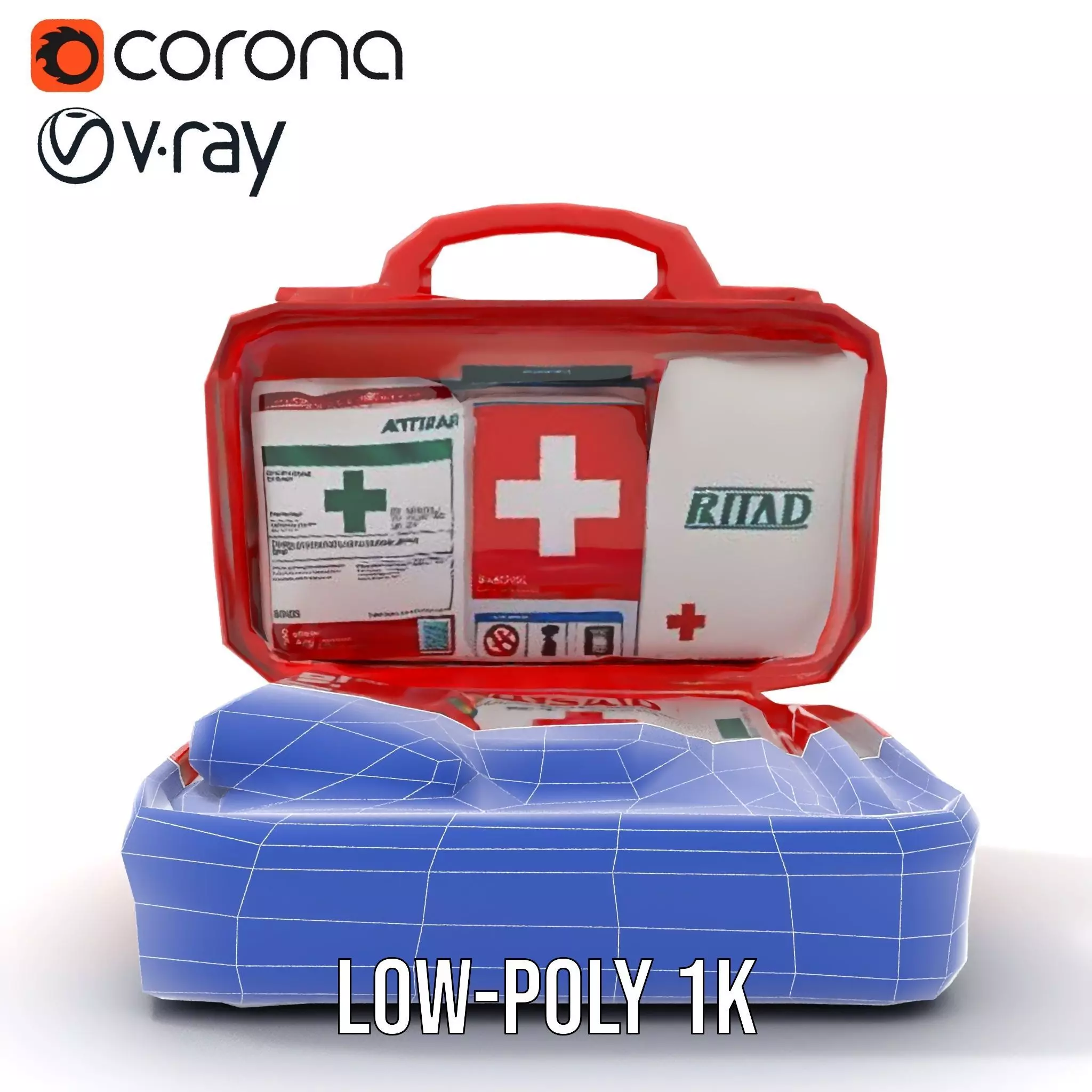 Emergency First Aid Kit Model Pack Low-poly 3D model_21