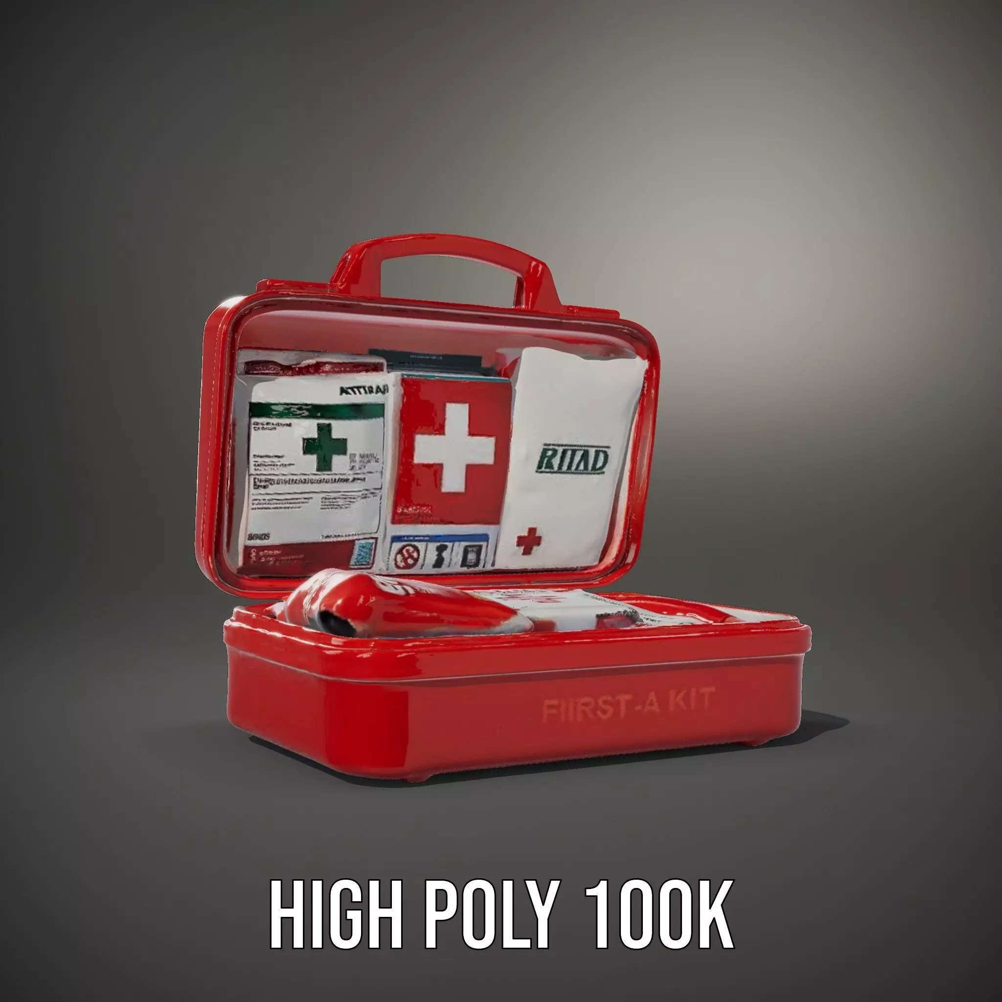 Emergency First Aid Kit Model Pack Low-poly 3D model_10
