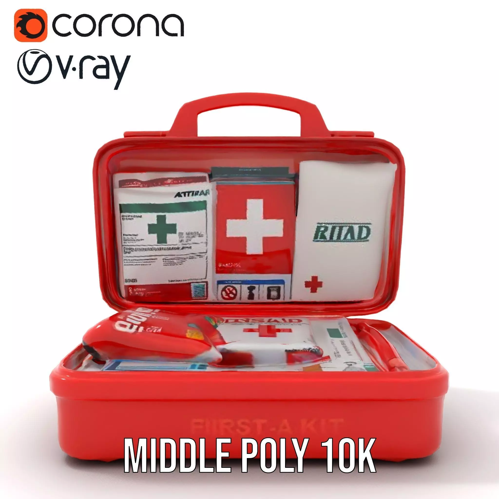 Emergency First Aid Kit Model Pack Low-poly 3D model_23