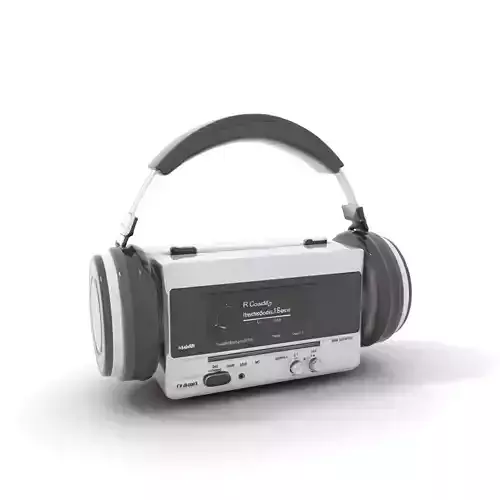 Retro Radio with Headphones Model Pack Low-poly 3D model