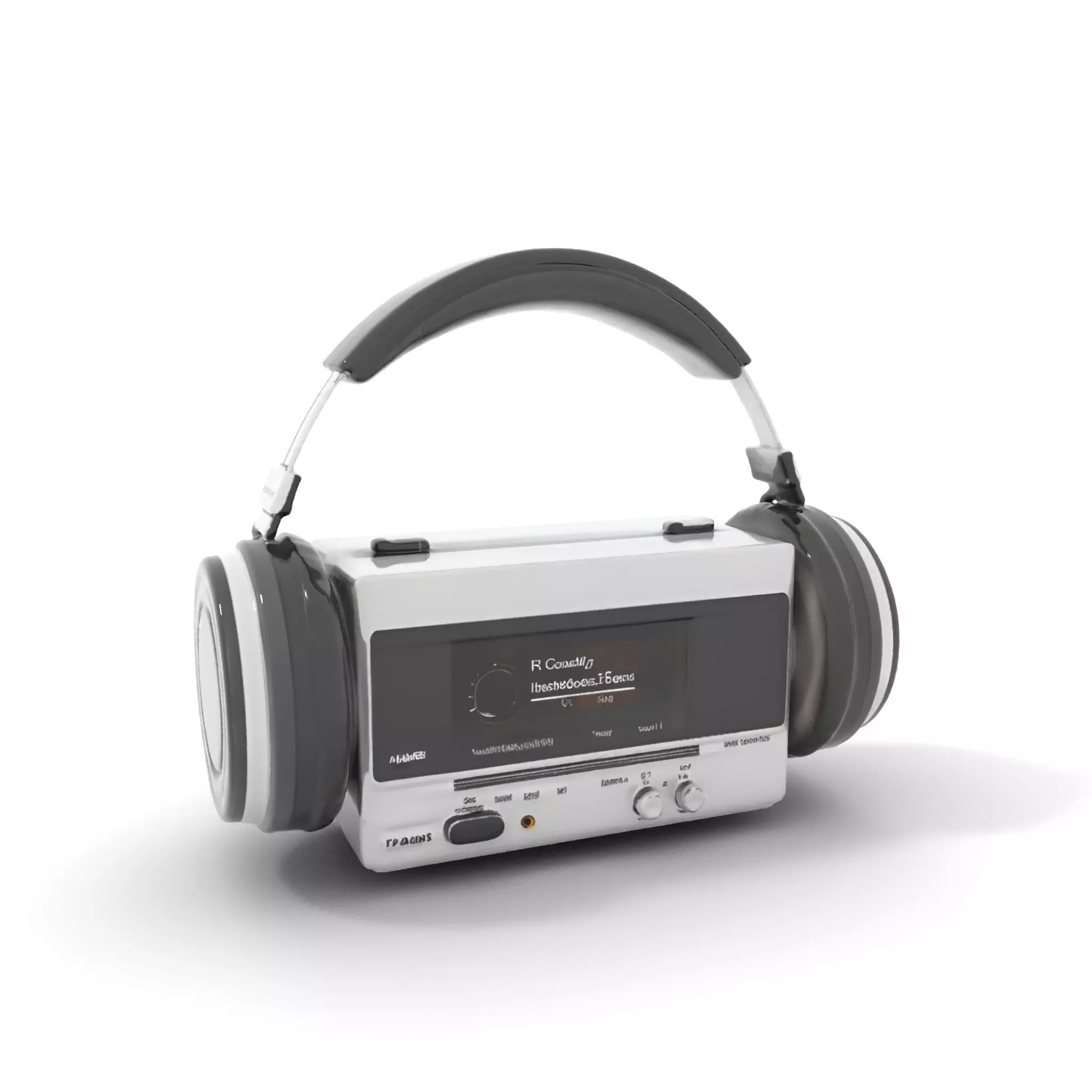 Retro Radio with Headphones Model Pack Low-poly 3D model_0