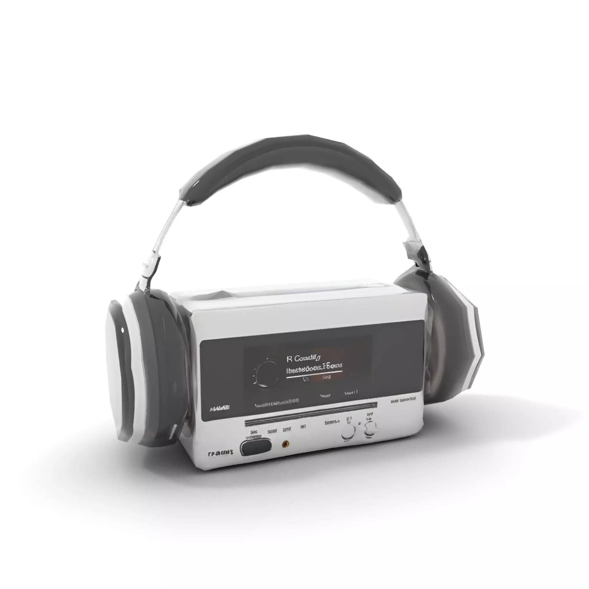 Retro Radio with Headphones Model Pack Low-poly 3D model_7