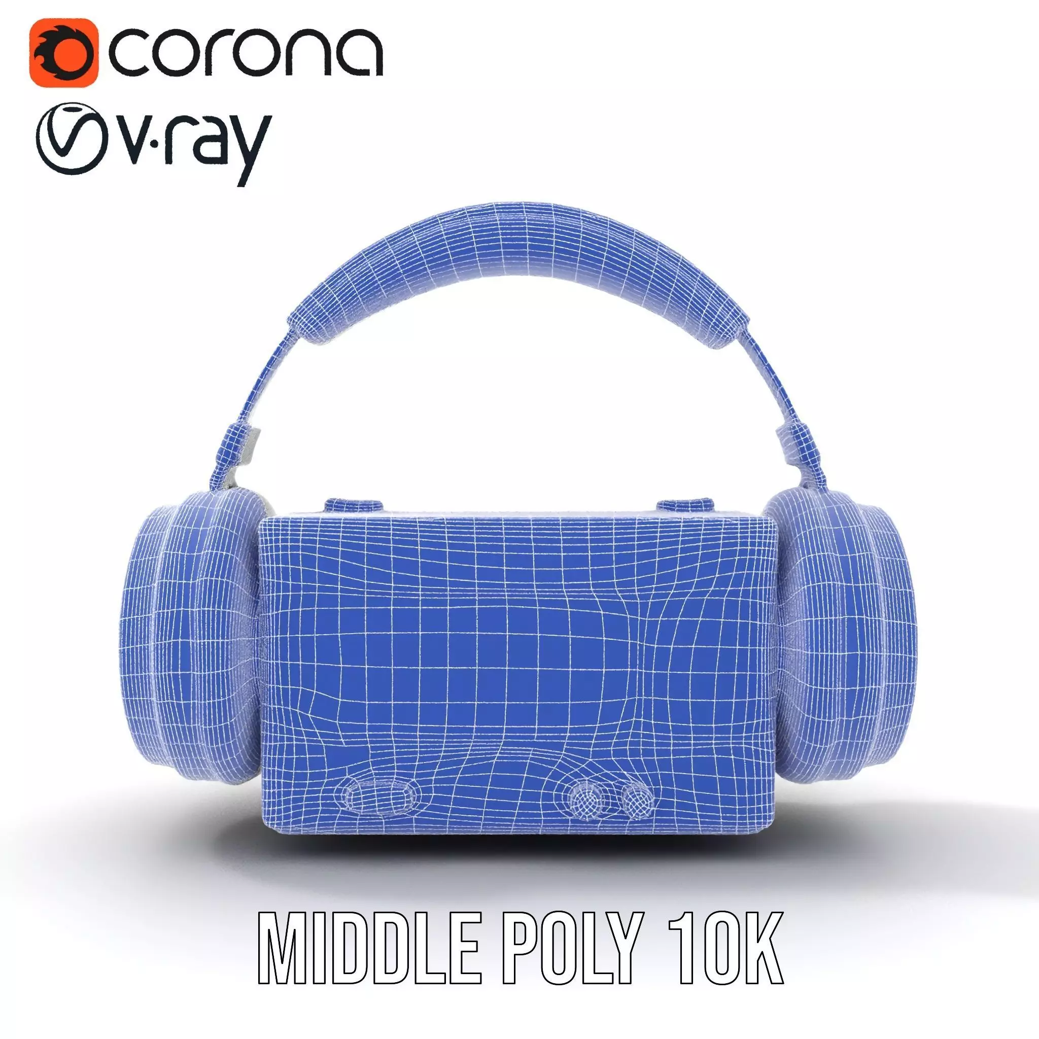 Retro Radio with Headphones Model Pack Low-poly 3D model_29