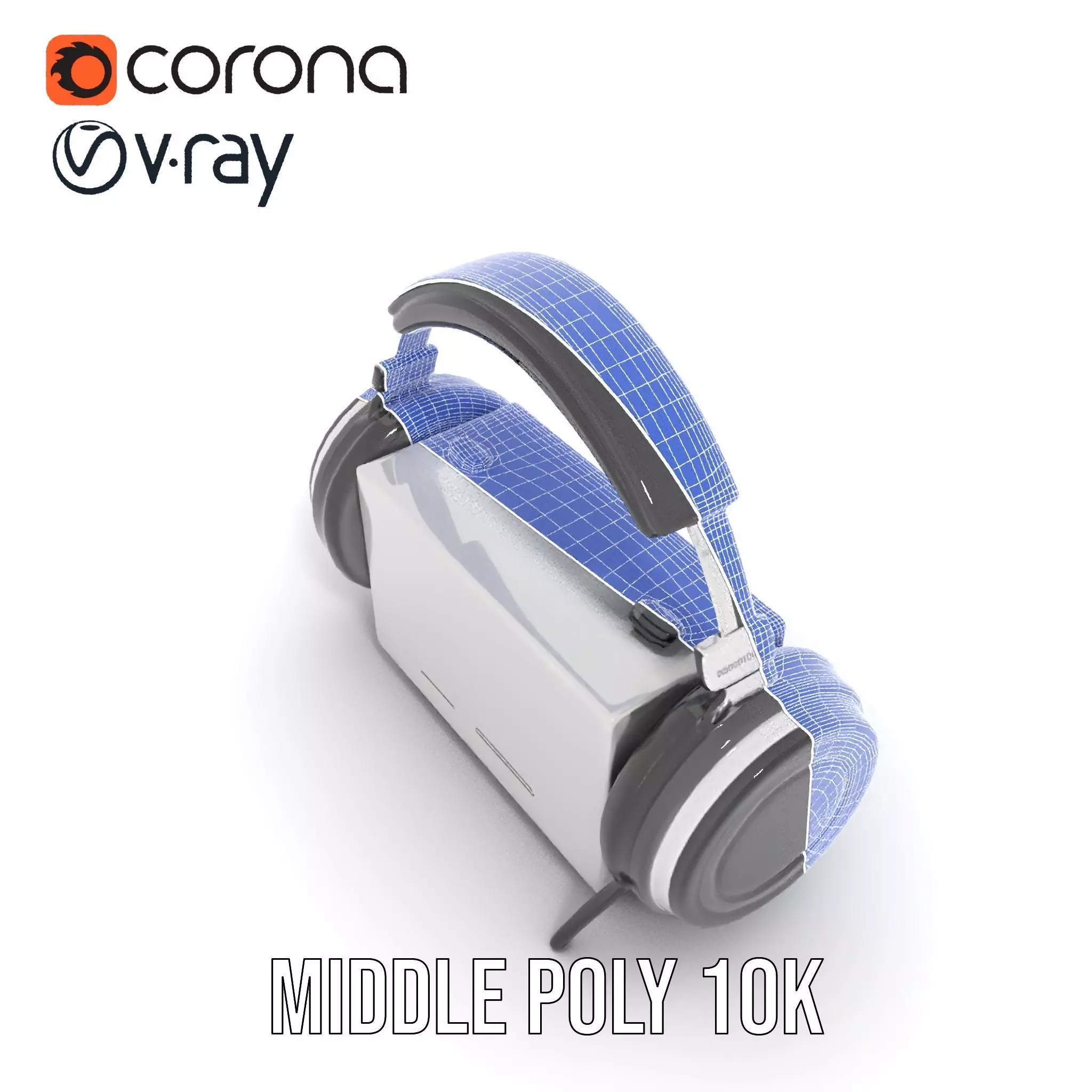 Retro Radio with Headphones Model Pack Low-poly 3D model_24