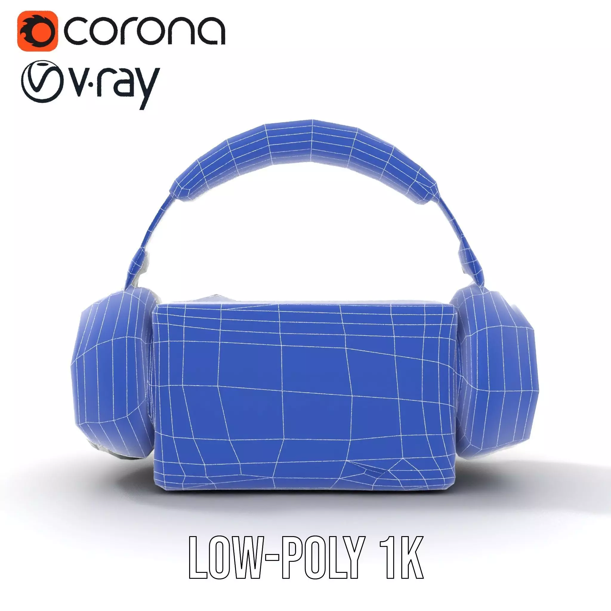 Retro Radio with Headphones Model Pack Low-poly 3D model_18