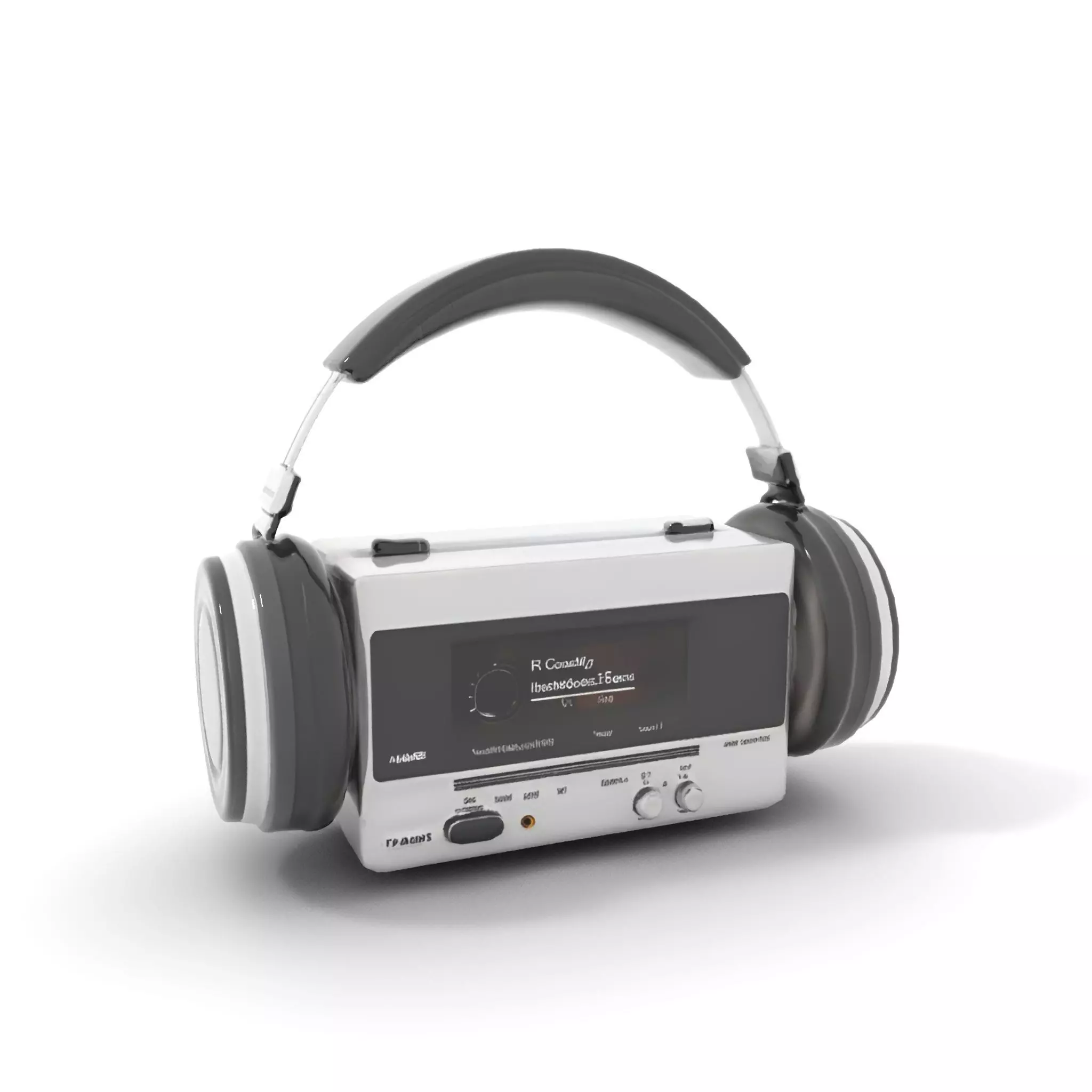 Retro Radio with Headphones Model Pack Low-poly 3D model_6