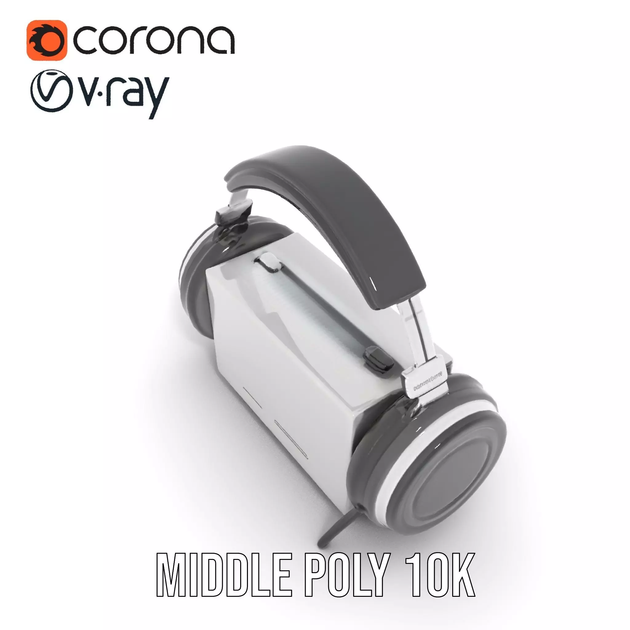 Retro Radio with Headphones Model Pack Low-poly 3D model_11