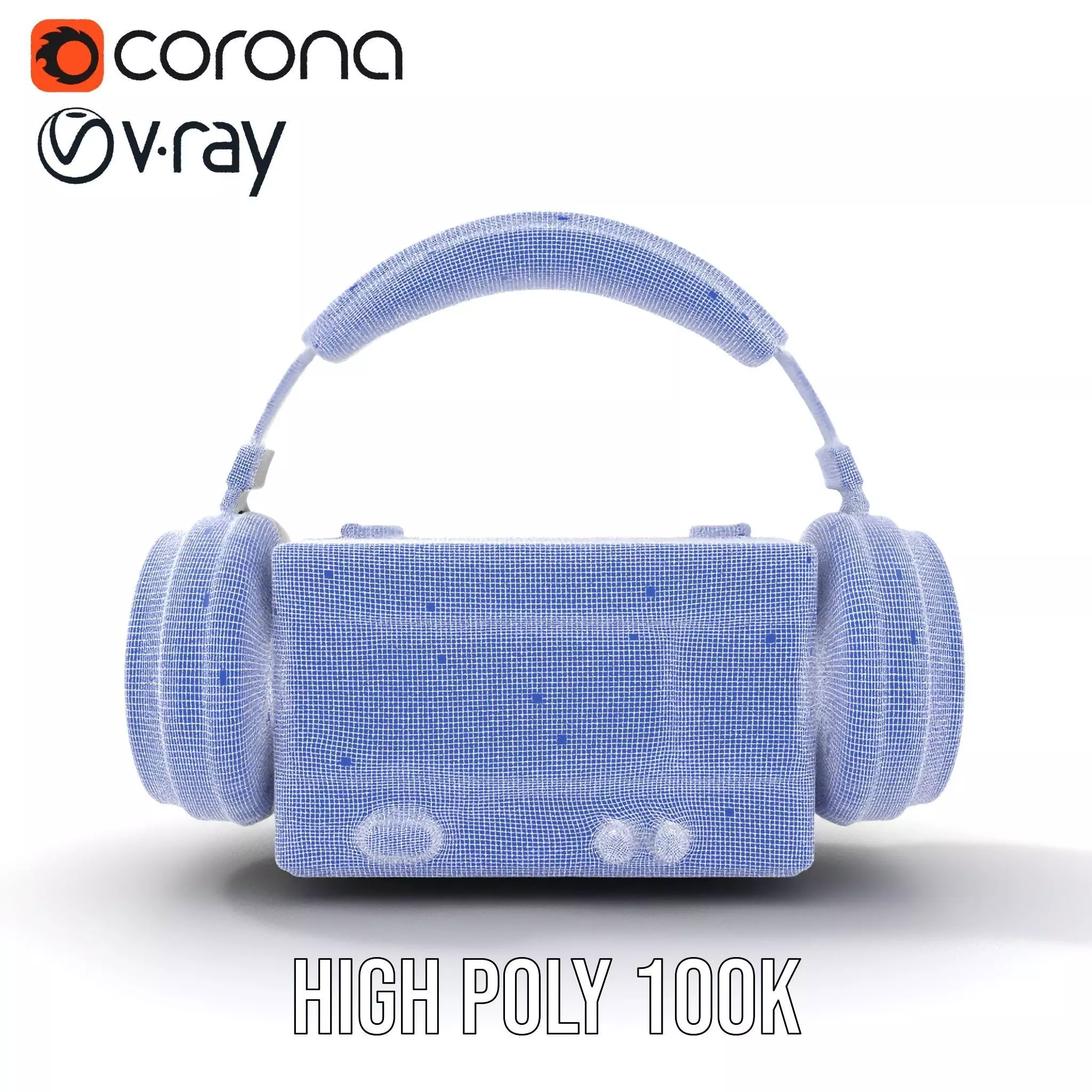 Retro Radio with Headphones Model Pack Low-poly 3D model_31