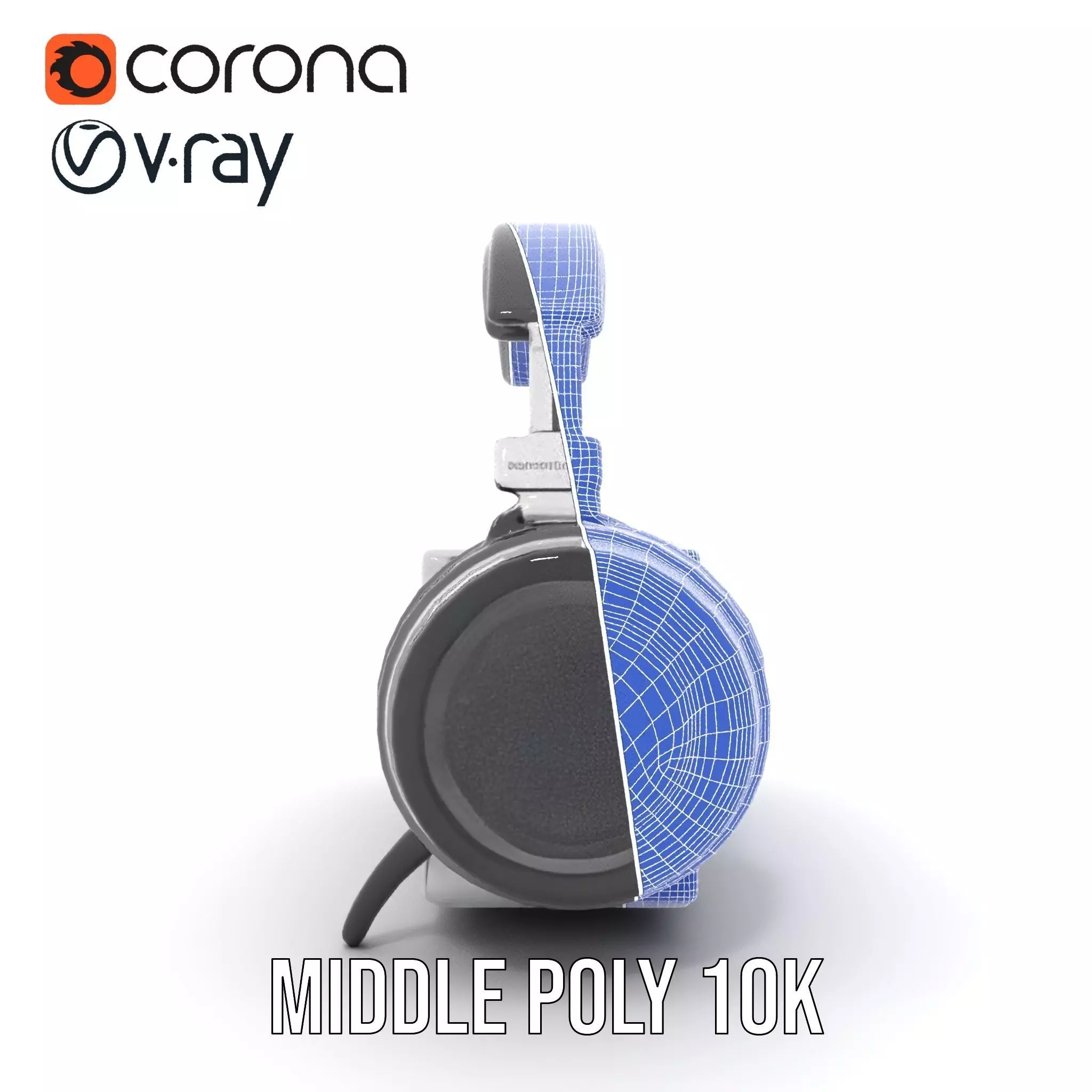 Retro Radio with Headphones Model Pack Low-poly 3D model_26