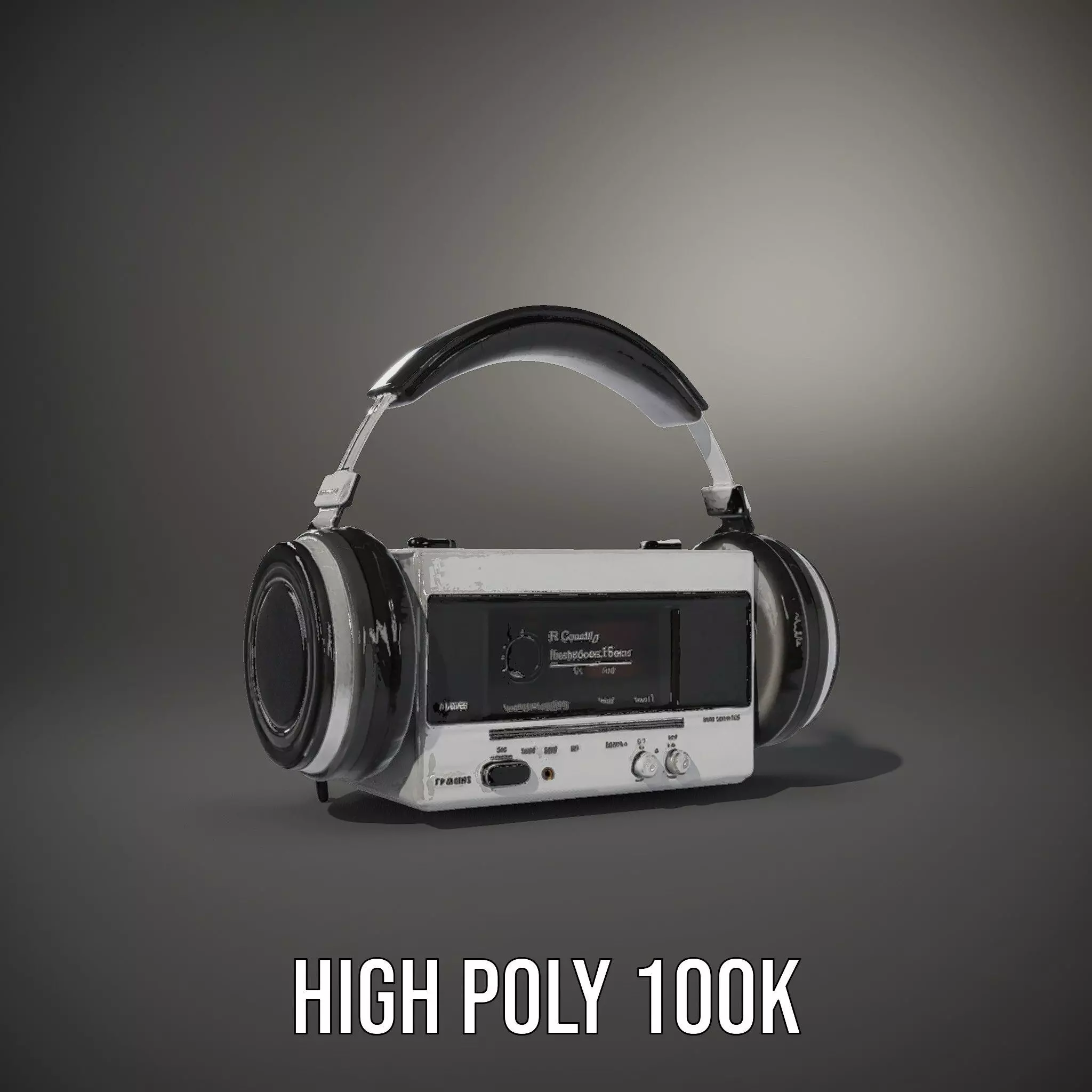 Retro Radio with Headphones Model Pack Low-poly 3D model_8