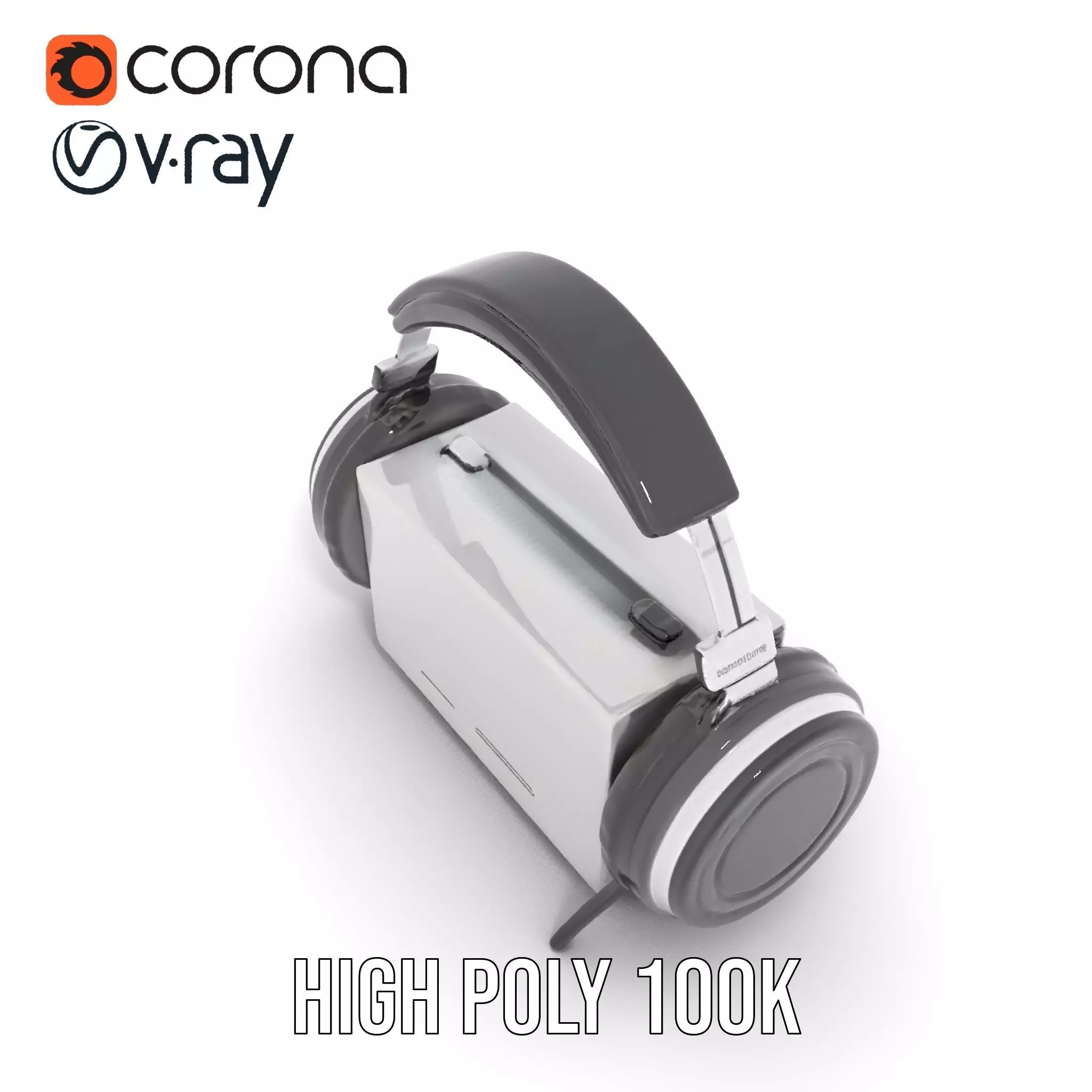 Retro Radio with Headphones Model Pack Low-poly 3D model_16