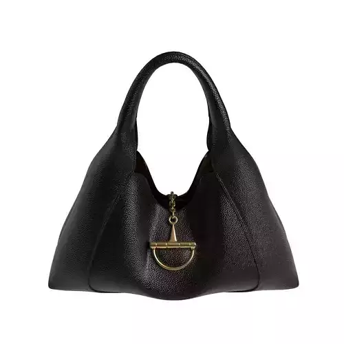 Black Leather Softbit Maxi Bag Low-poly 3D model