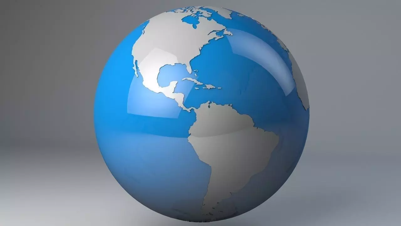3D Earth globe Low-poly 3D model
