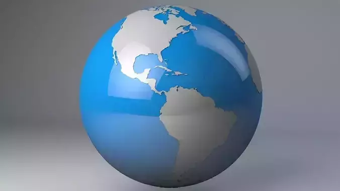 3D Earth globe Low-poly 3D model