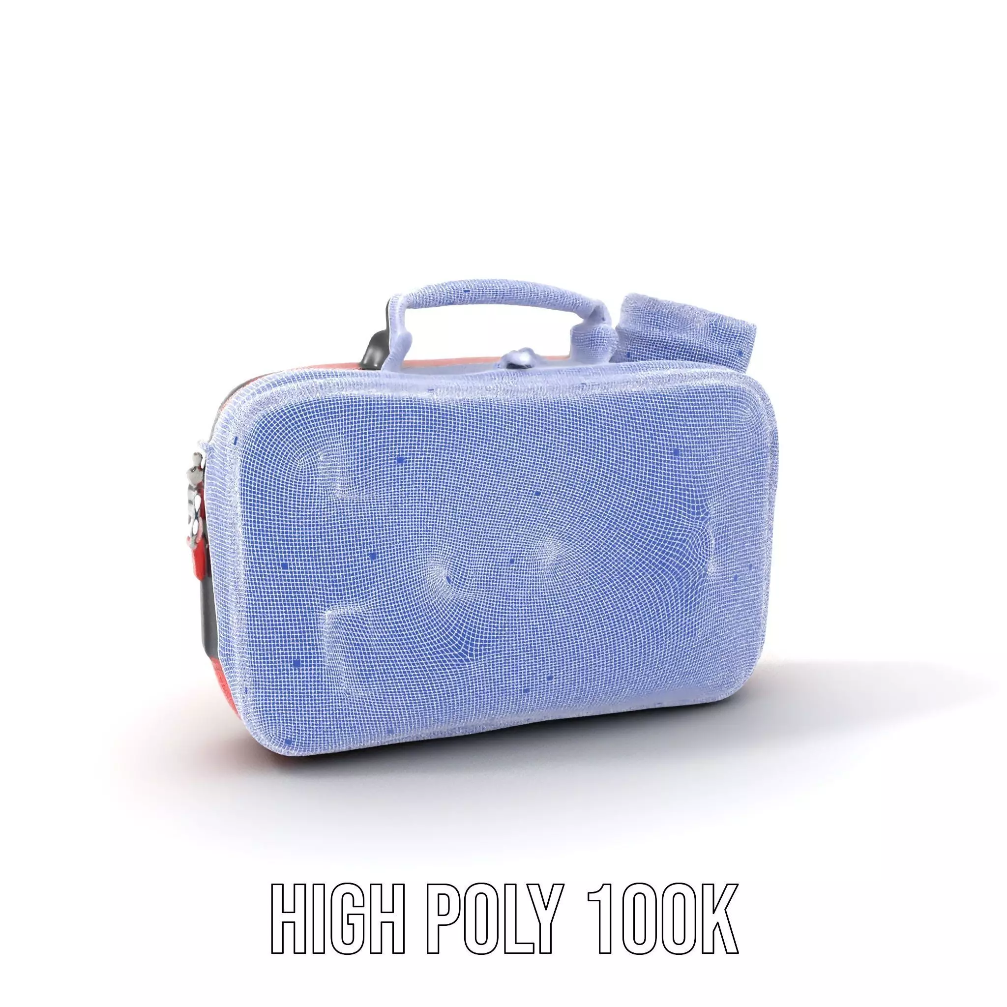 Emergency Medical Kit Model Pack Portable Red First Aid Bag Low-poly 3D model_5