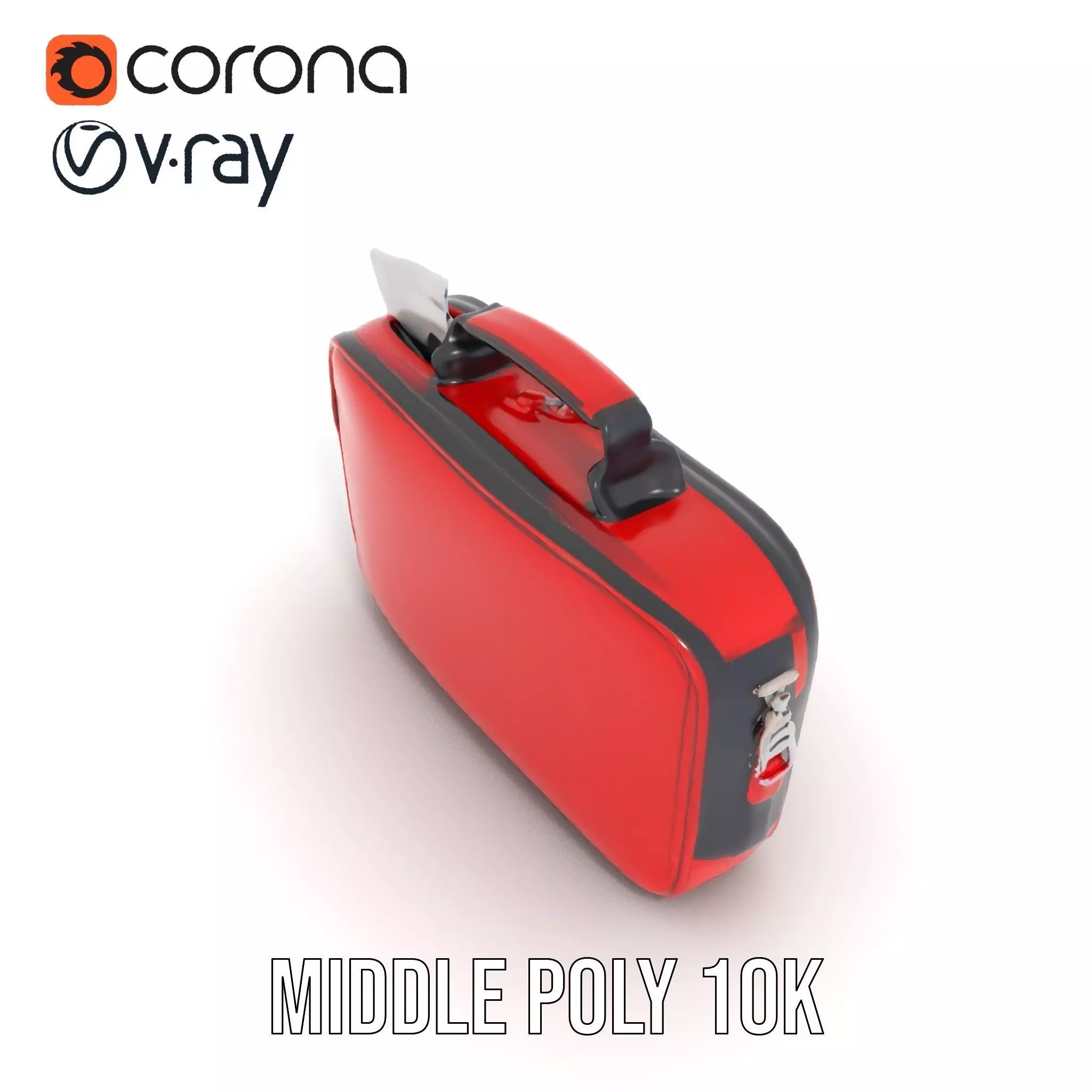 Emergency Medical Kit Model Pack Portable Red First Aid Bag Low-poly 3D model_14