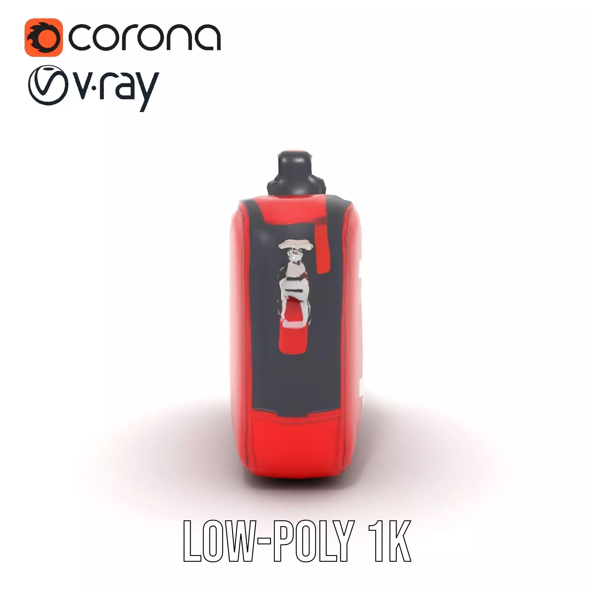 Emergency Medical Kit Model Pack Portable Red First Aid Bag Low-poly 3D model_8